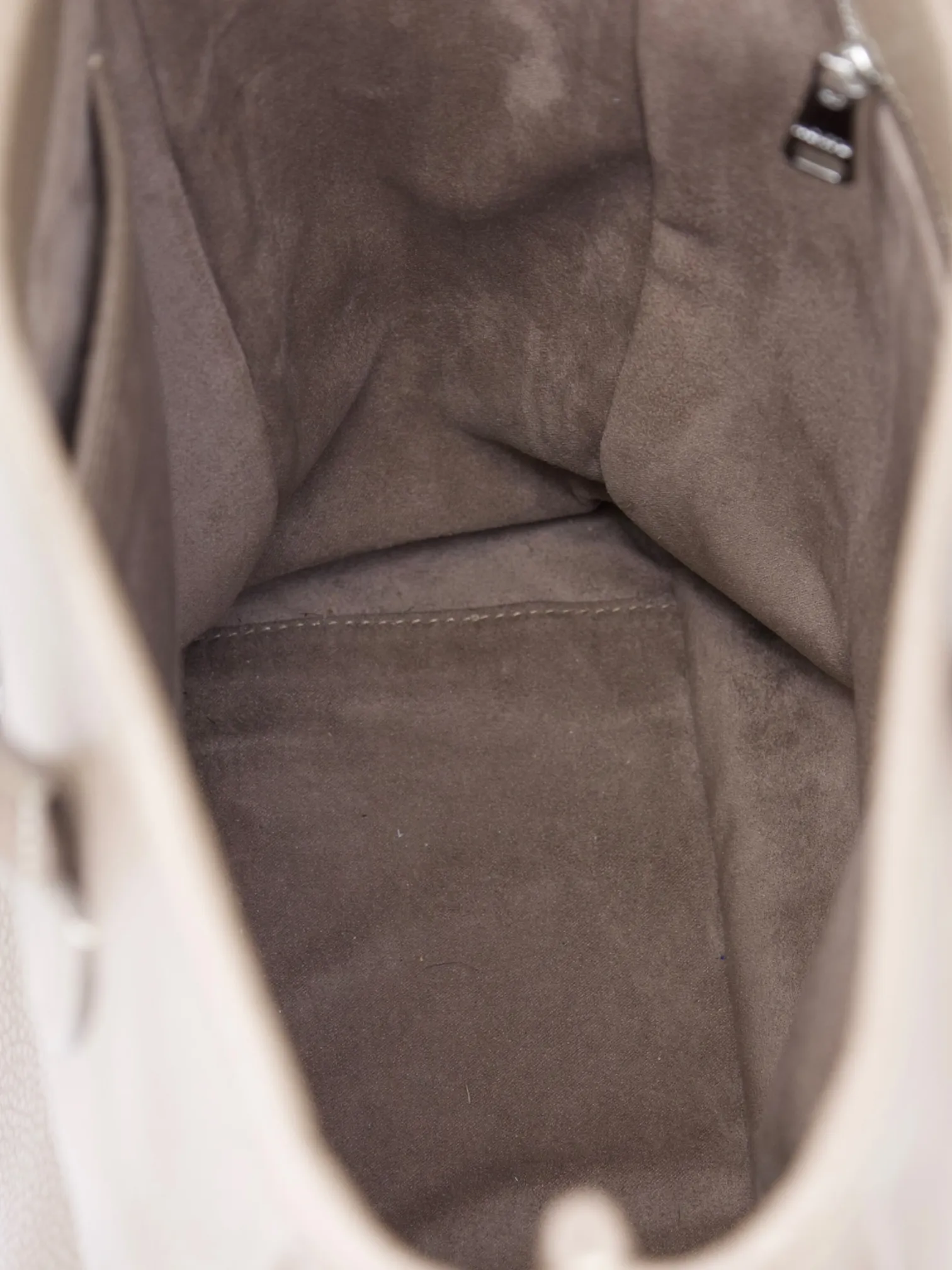 Acate Taupe Grain Leather Tassel Tote Bag