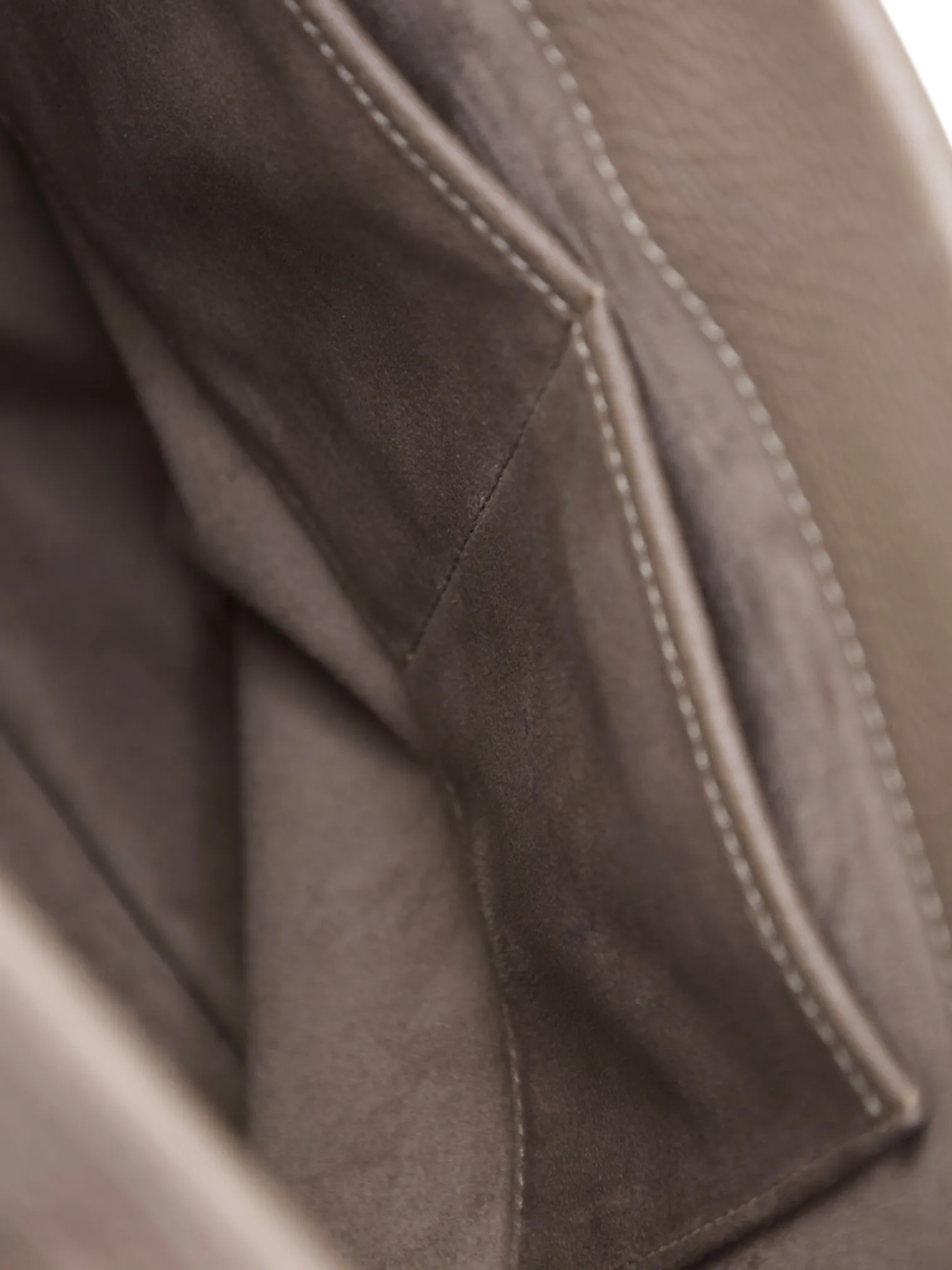 Acate Taupe Grain Leather Tassel Tote Bag