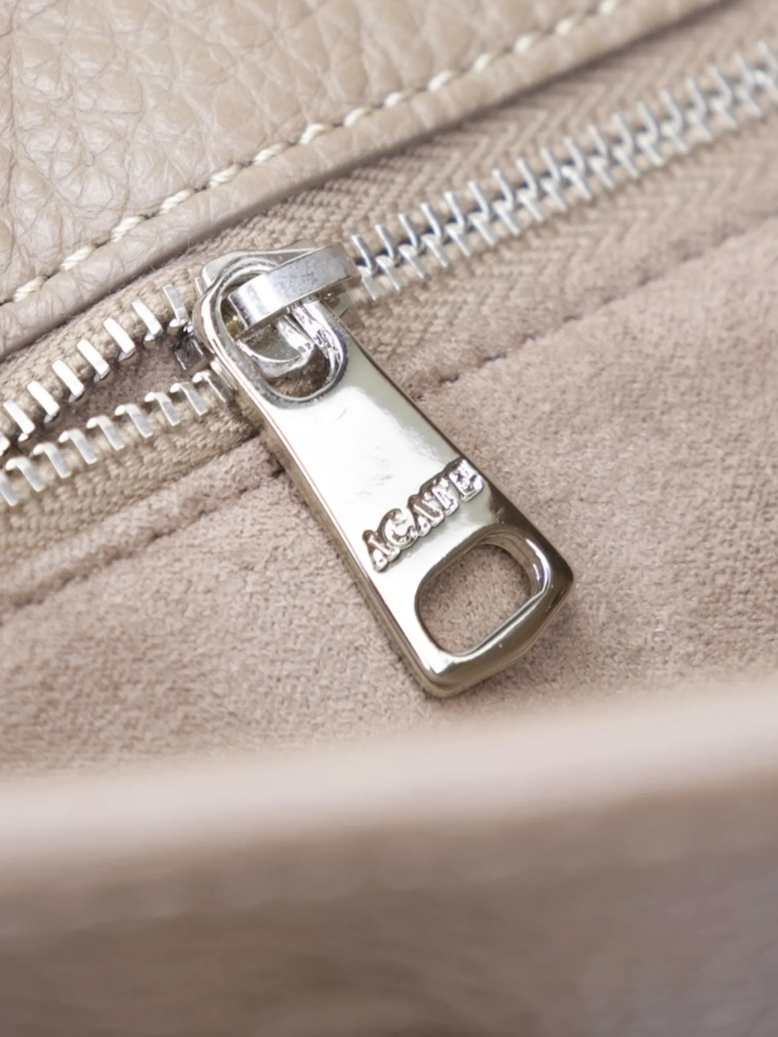 Acate Taupe Grain Leather Tassel Tote Bag
