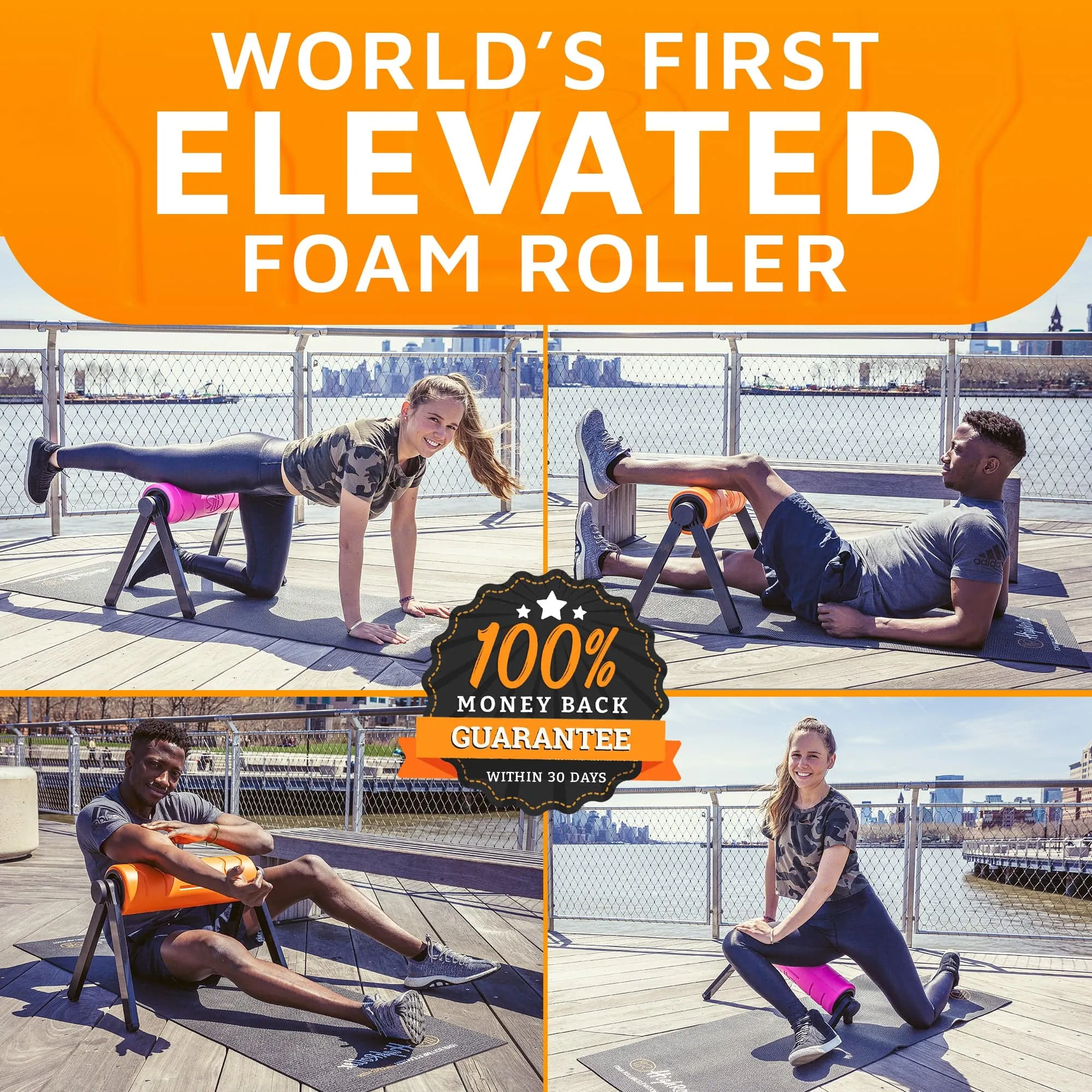 activelife - HighRoller, Ergonomic and Elevated Foam Roller, Muscle Roller For Physical Therapy and Exercise, Deep Tissue Muscle Massage, Leg Massager and Foam Roller for Back