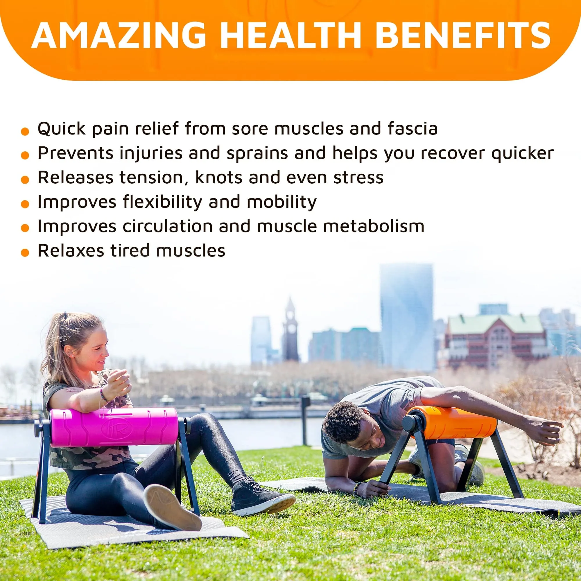 activelife - HighRoller, Ergonomic and Elevated Foam Roller, Muscle Roller For Physical Therapy and Exercise, Deep Tissue Muscle Massage, Leg Massager and Foam Roller for Back
