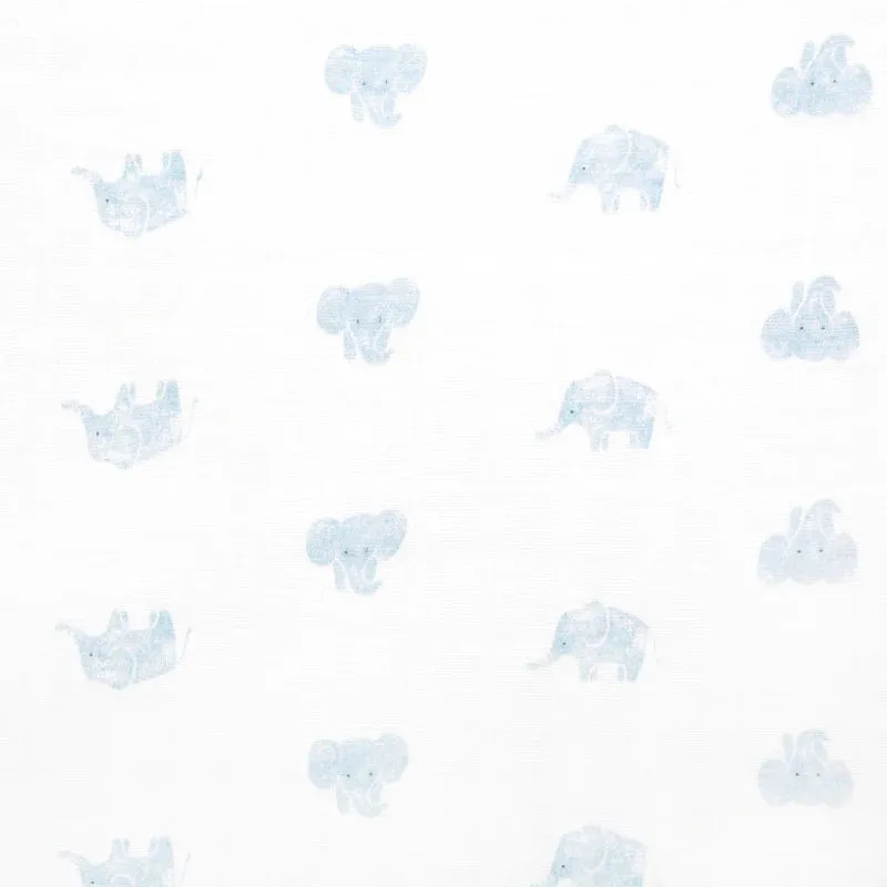 Aden Anais Organic Swaddle - Animal Kingdom - Blue Elephant