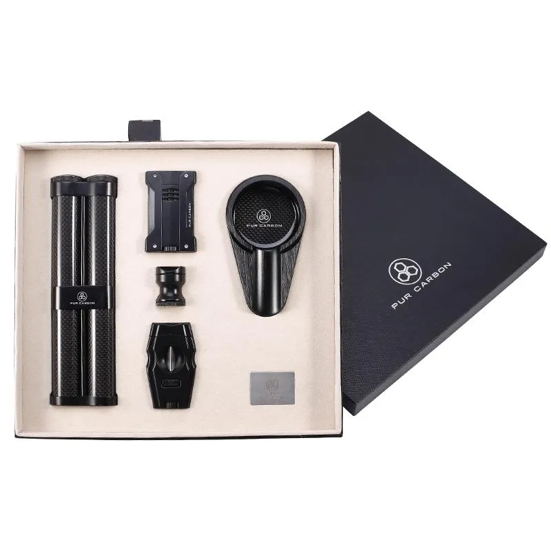 Aficionado Carbon Fiber Deluxe Cigar Set