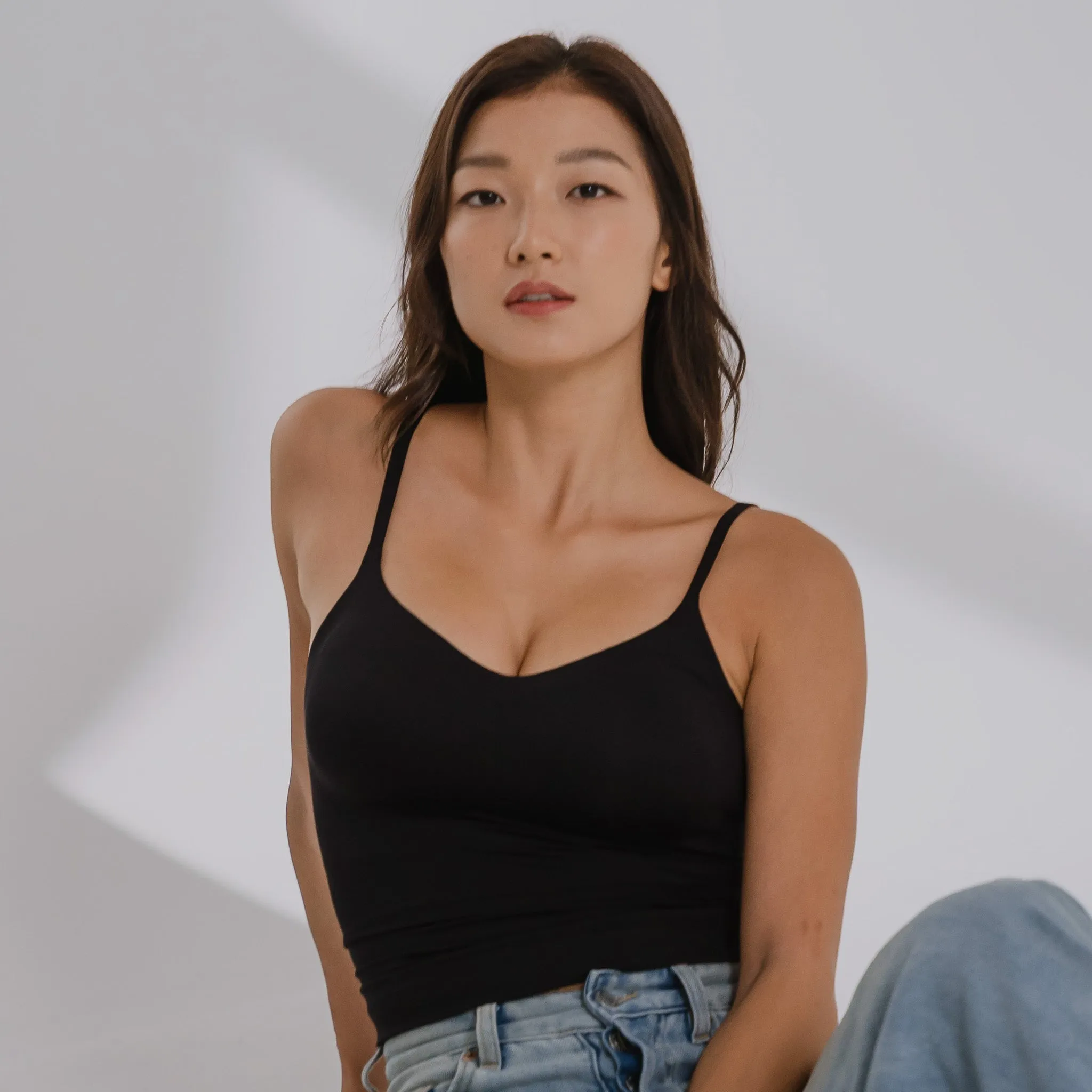 air-ee Seamless 2-in-1 Regular Bra Top (Signature Edition) - Black