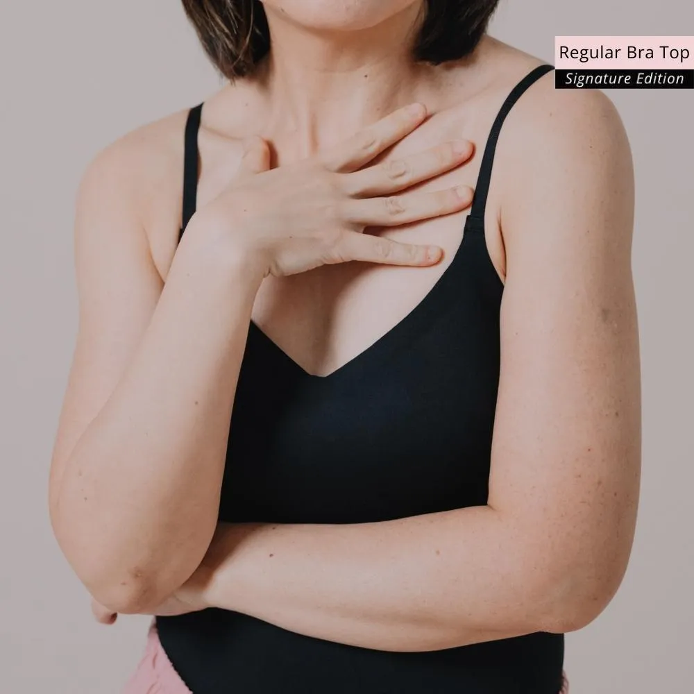 air-ee Seamless 2-in-1 Regular Bra Top (Signature Edition) - Black