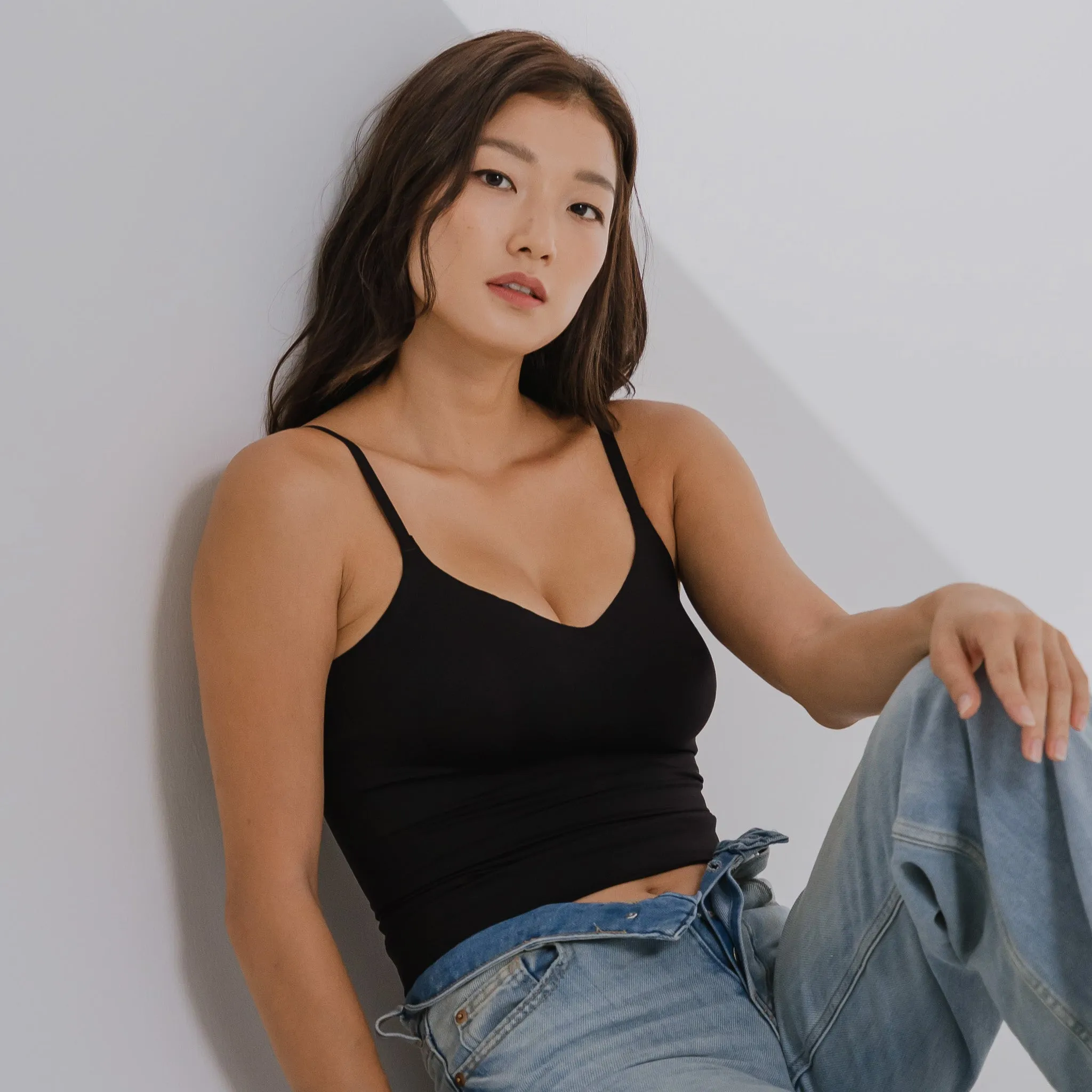 air-ee Seamless 2-in-1 Regular Bra Top (Signature Edition) - Black