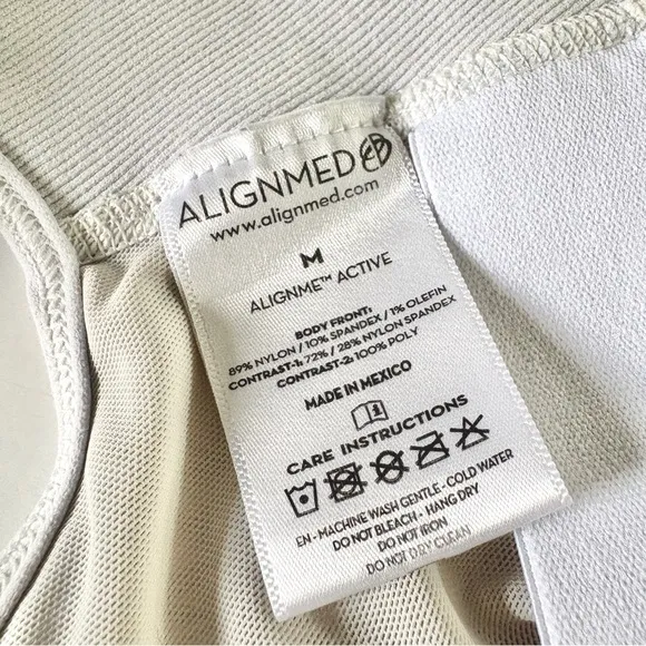 AlignMed Women Posture Sports Bra White and Gray