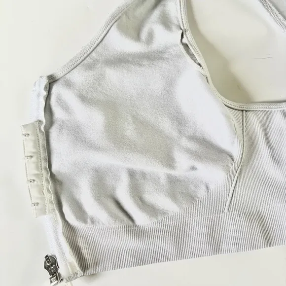 AlignMed Women Posture Sports Bra White and Gray