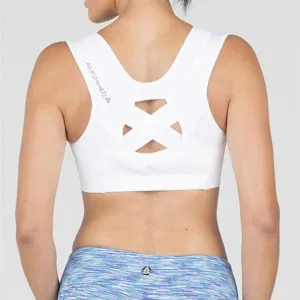 AlignMed Women Posture Sports Bra White and Gray