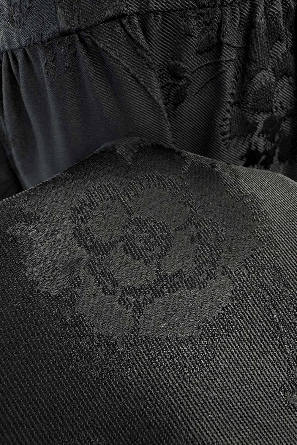 Amazing 1960s Unlabelled Christian Dior by Marc Bohan Black Silk Brocade Shift Dress w Floral Pattern