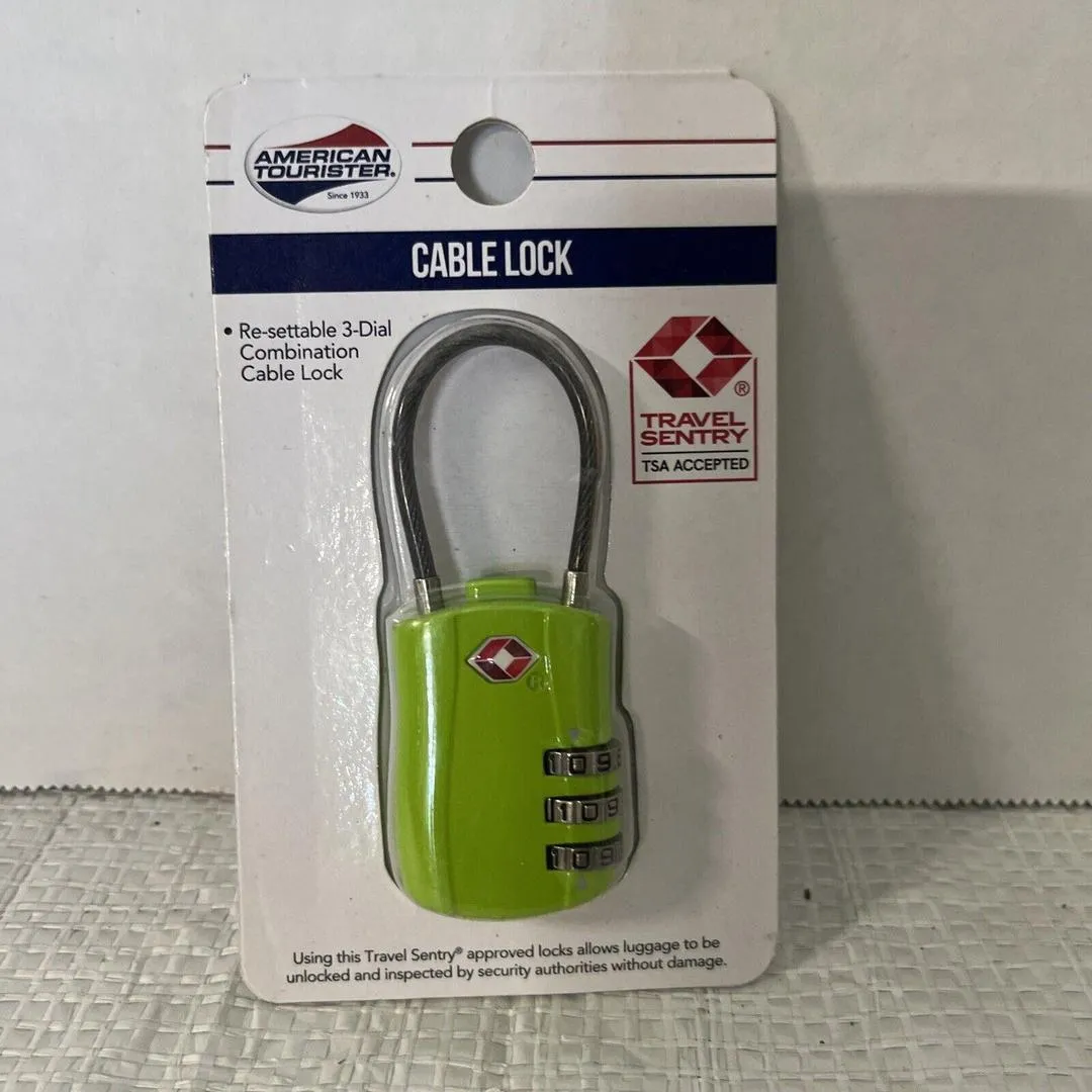 American Tourister Cable Lock - Lime