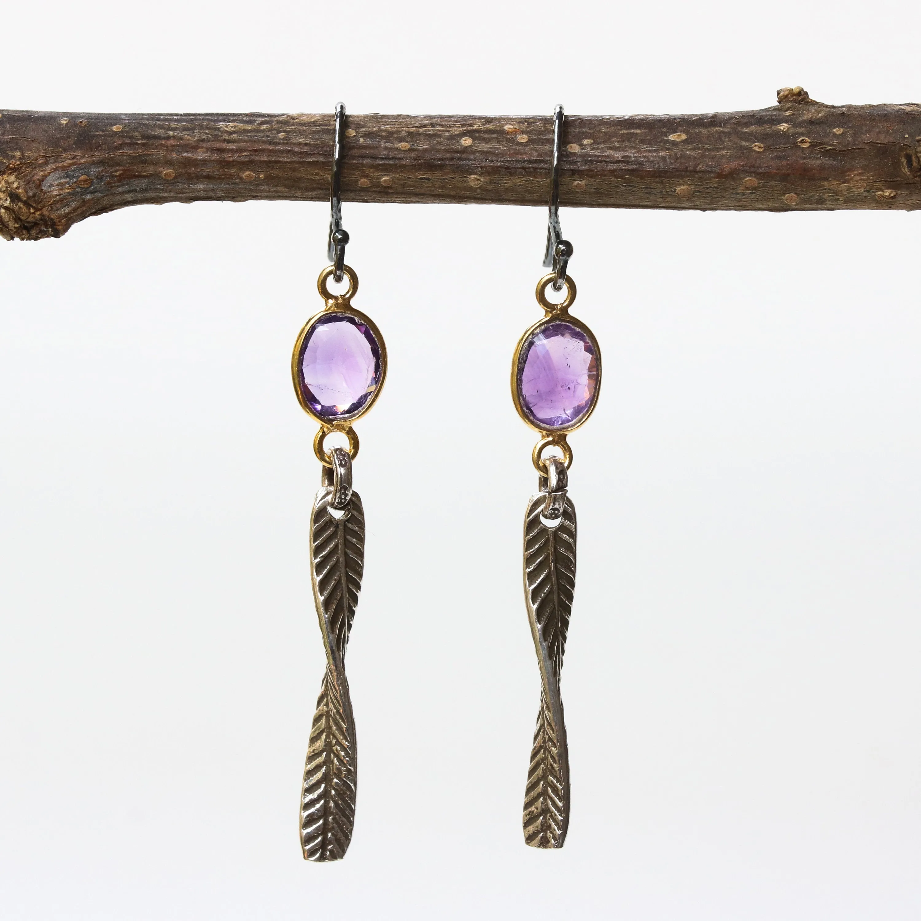 Amethyst drop earrings, Silver drop earrings, amethyst dangle earrings, boho earrings, February birthstone earrings