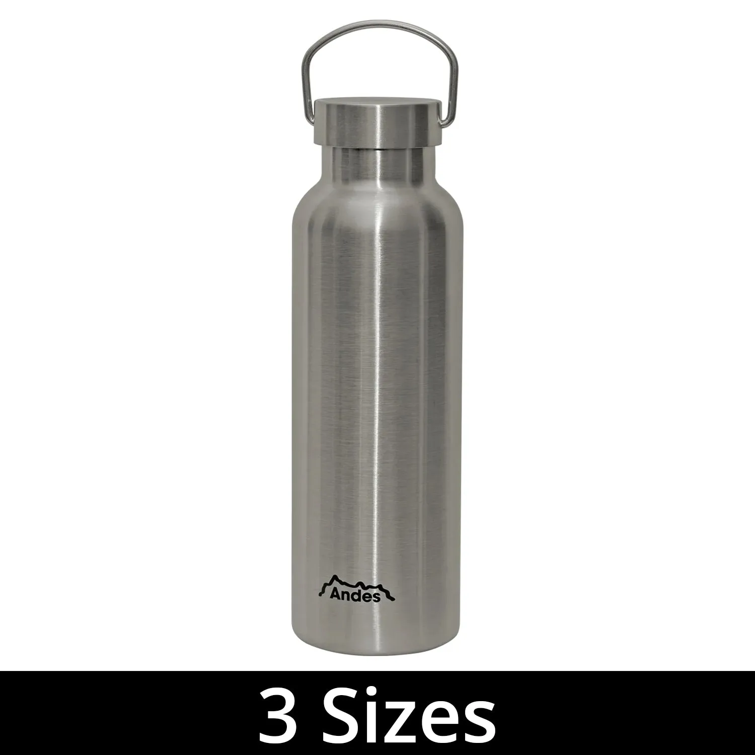 Andes Stainless Steel Insulated Vacuum Flask Travel Tea Thermos w/Handle 3 Sizes