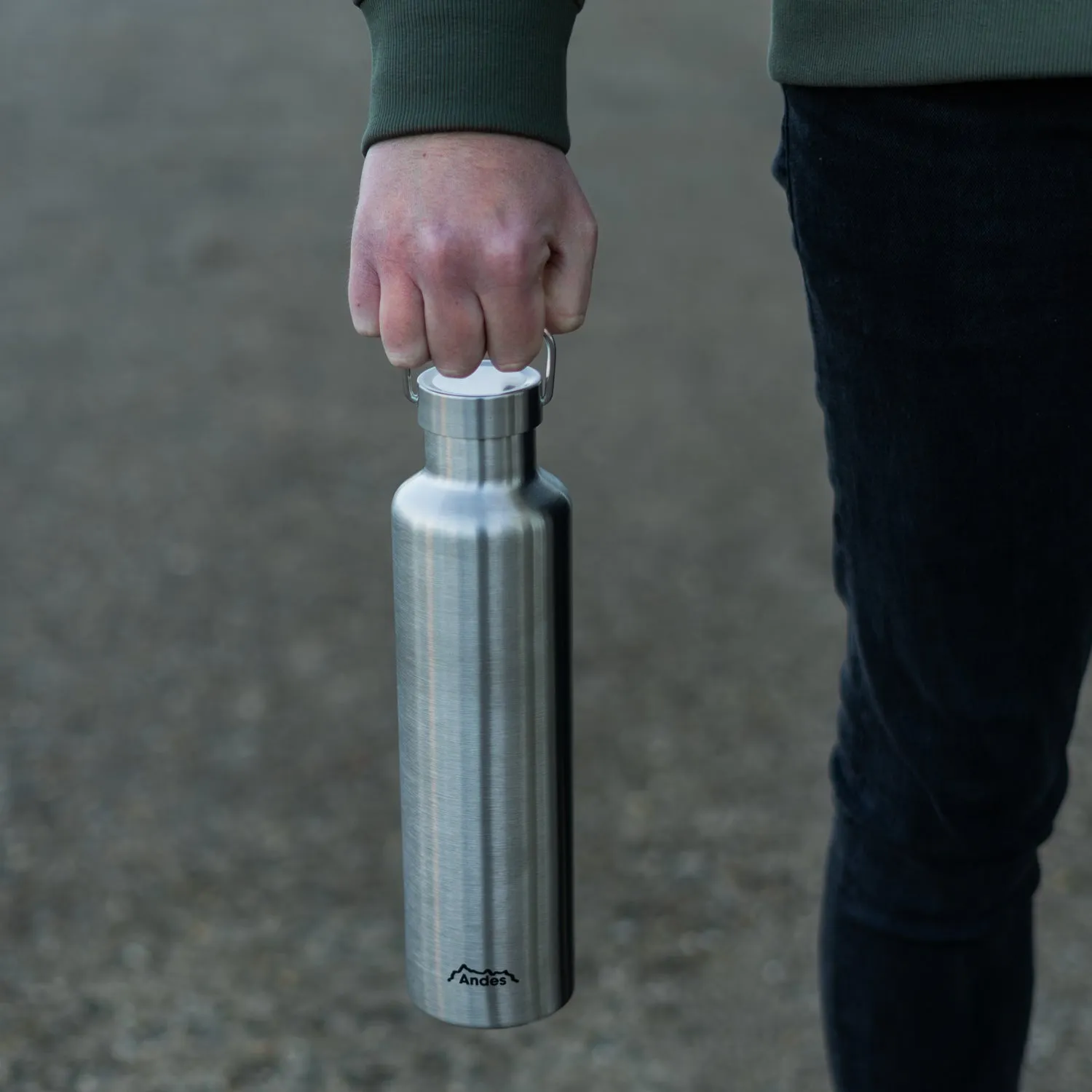 Andes Stainless Steel Insulated Vacuum Flask Travel Tea Thermos w/Handle 3 Sizes