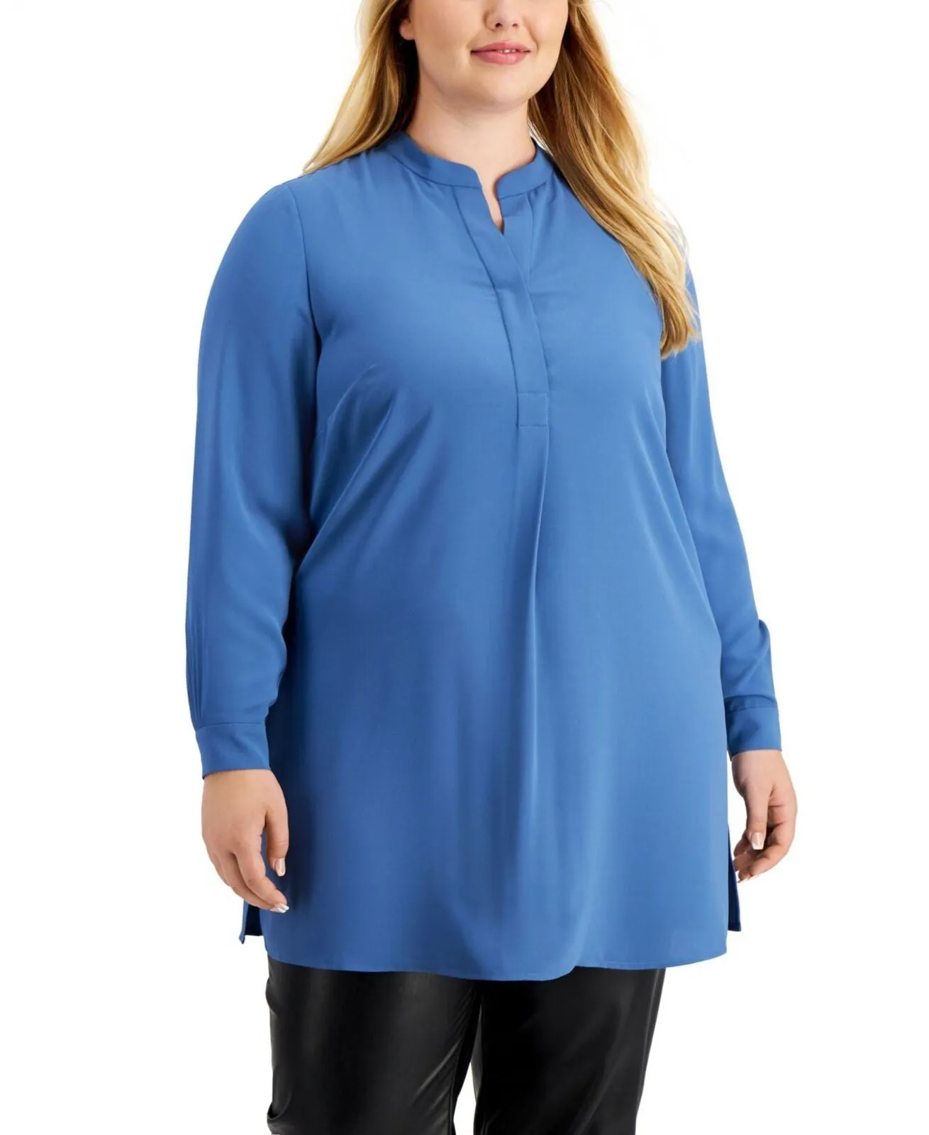 Anne Klein Plus Size Longer Length Nehru Tunic 10806222