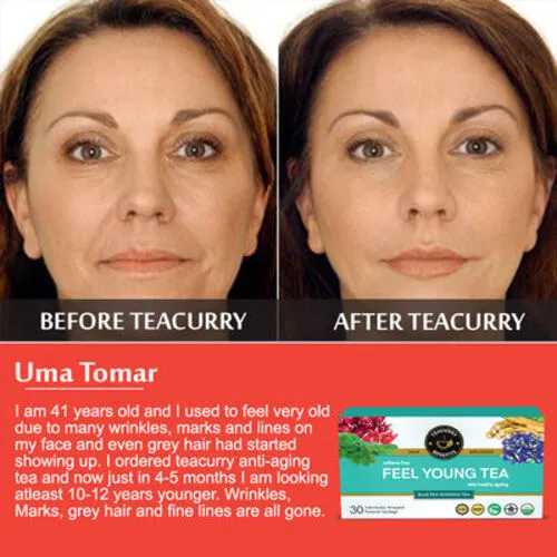 Anti Ageing Tea - Helps in Wrinkles, Ageing Lines and Premature Ageing - Feel Young Tea