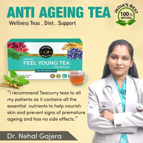 Anti Ageing Tea - Helps in Wrinkles, Ageing Lines and Premature Ageing - Feel Young Tea