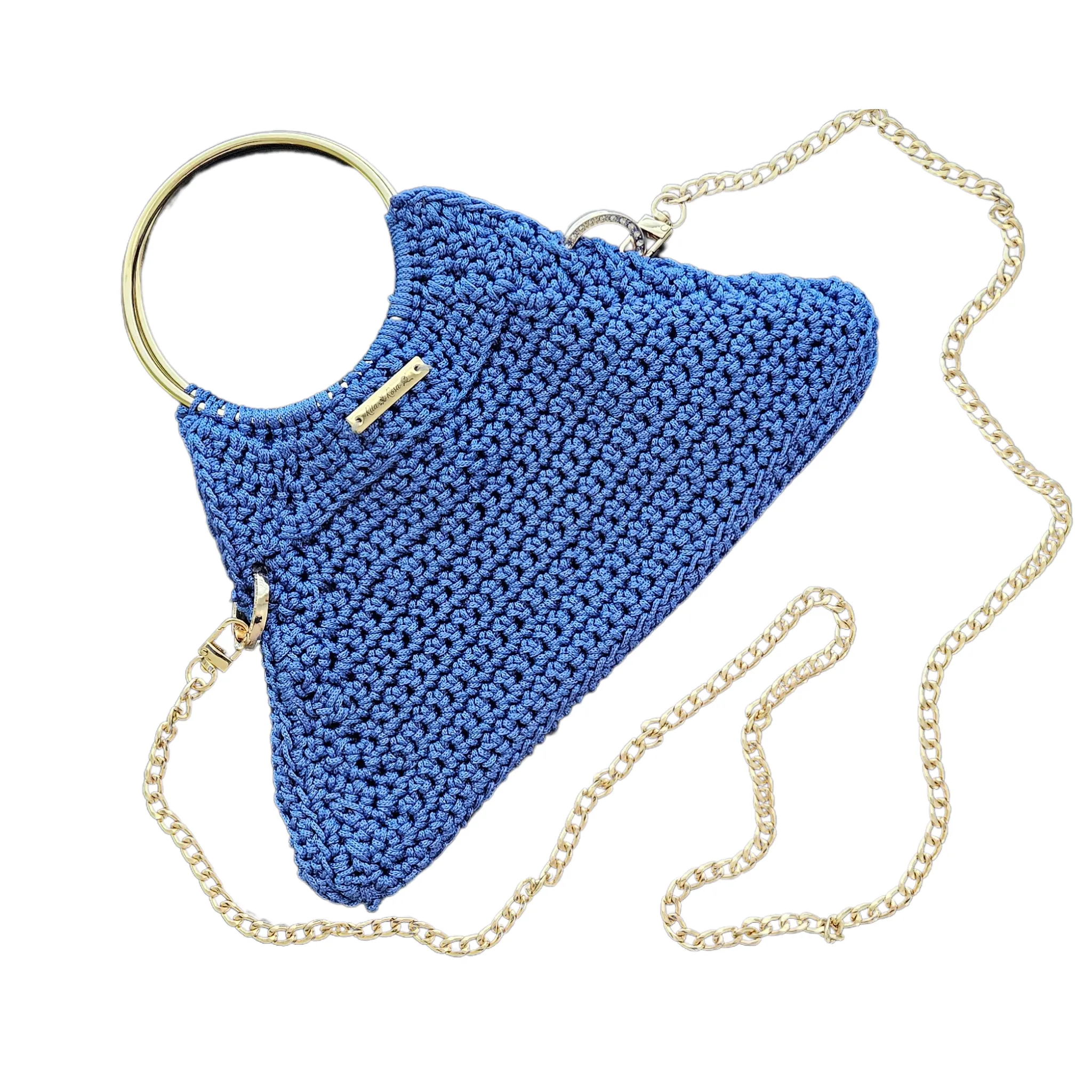 Arco Luxe Crochet Bag – Handcrafted Macrame Crossbody with Gold Accents