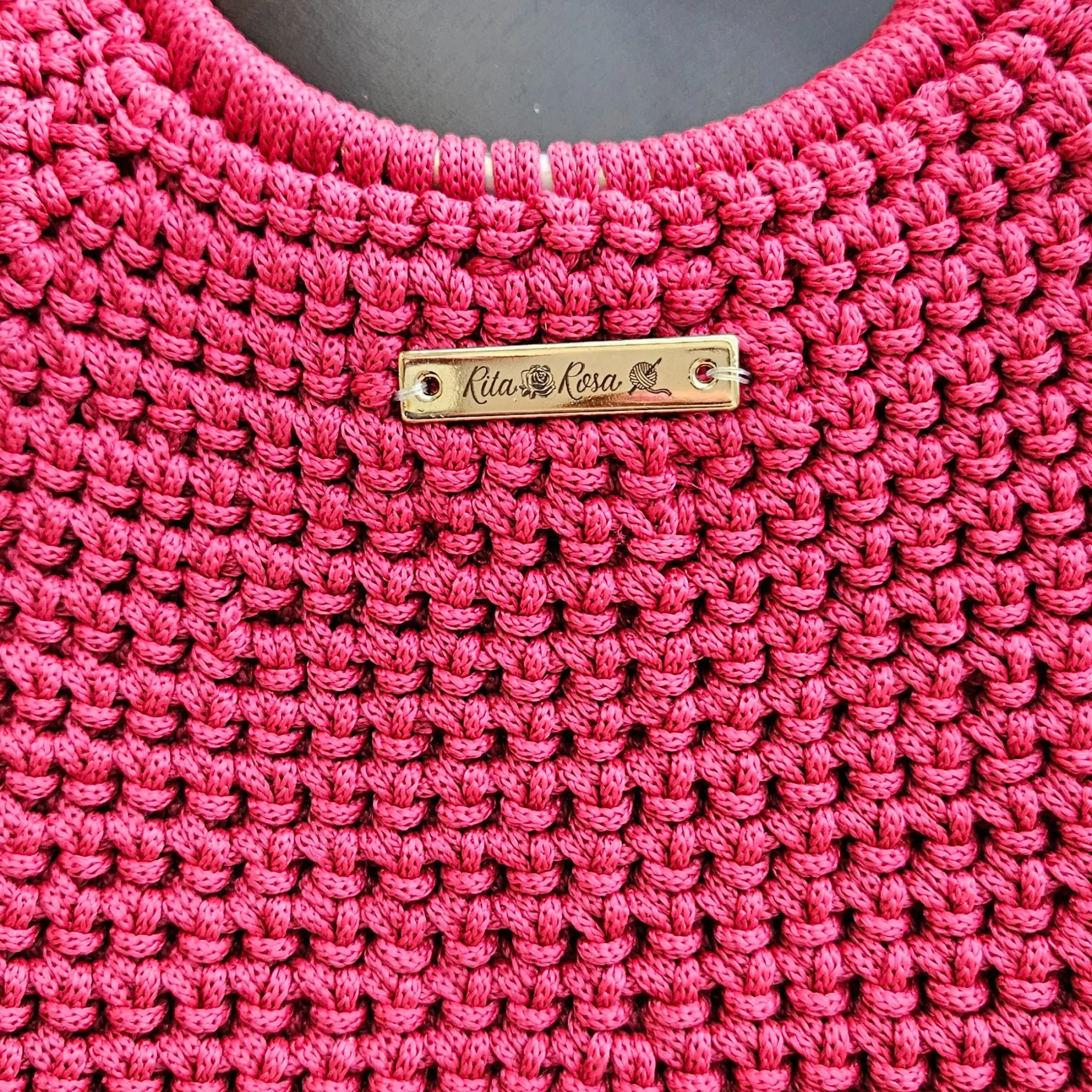 Arco Luxe Crochet Bag – Handcrafted Macrame Crossbody with Gold Accents