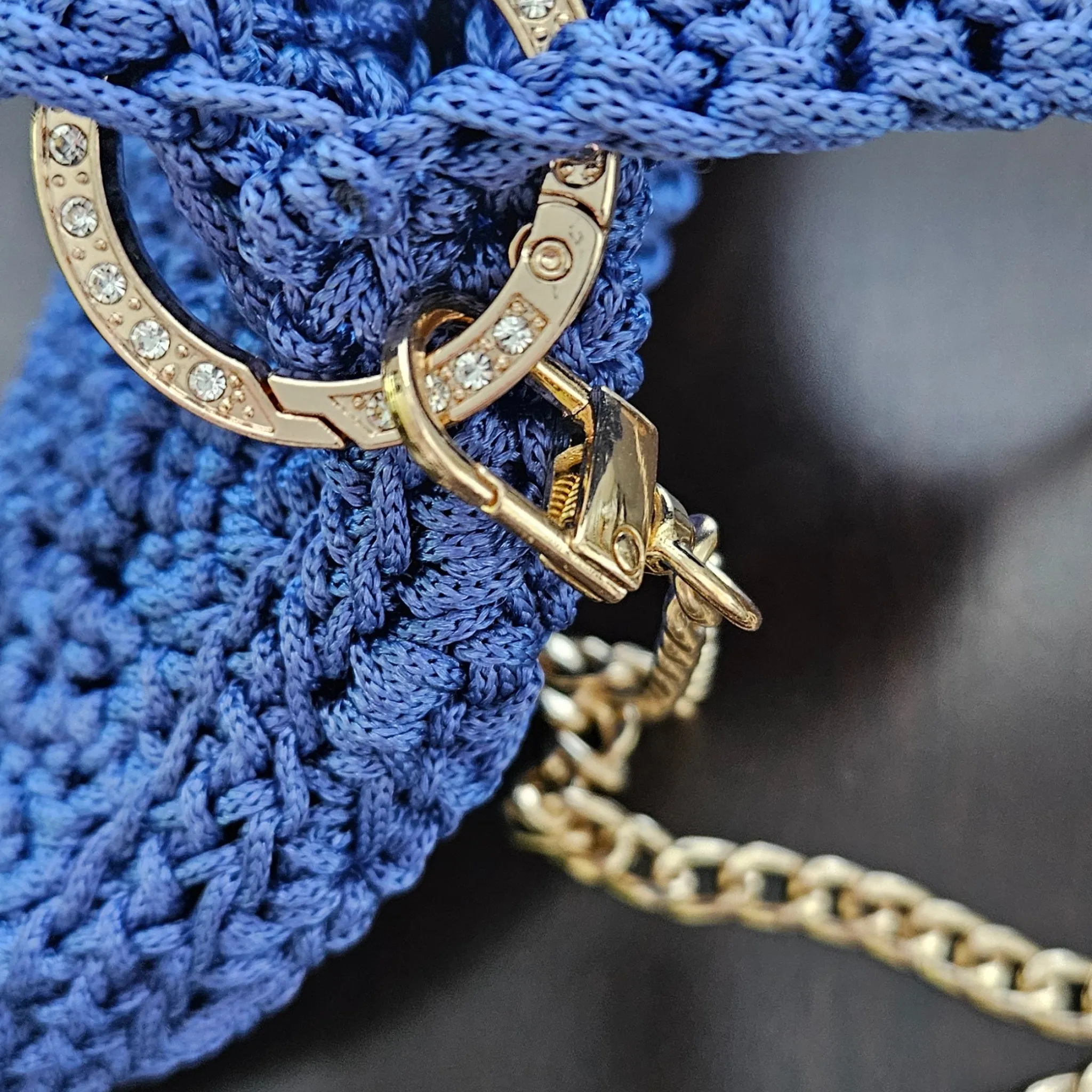 Arco Luxe Crochet Bag – Handcrafted Macrame Crossbody with Gold Accents