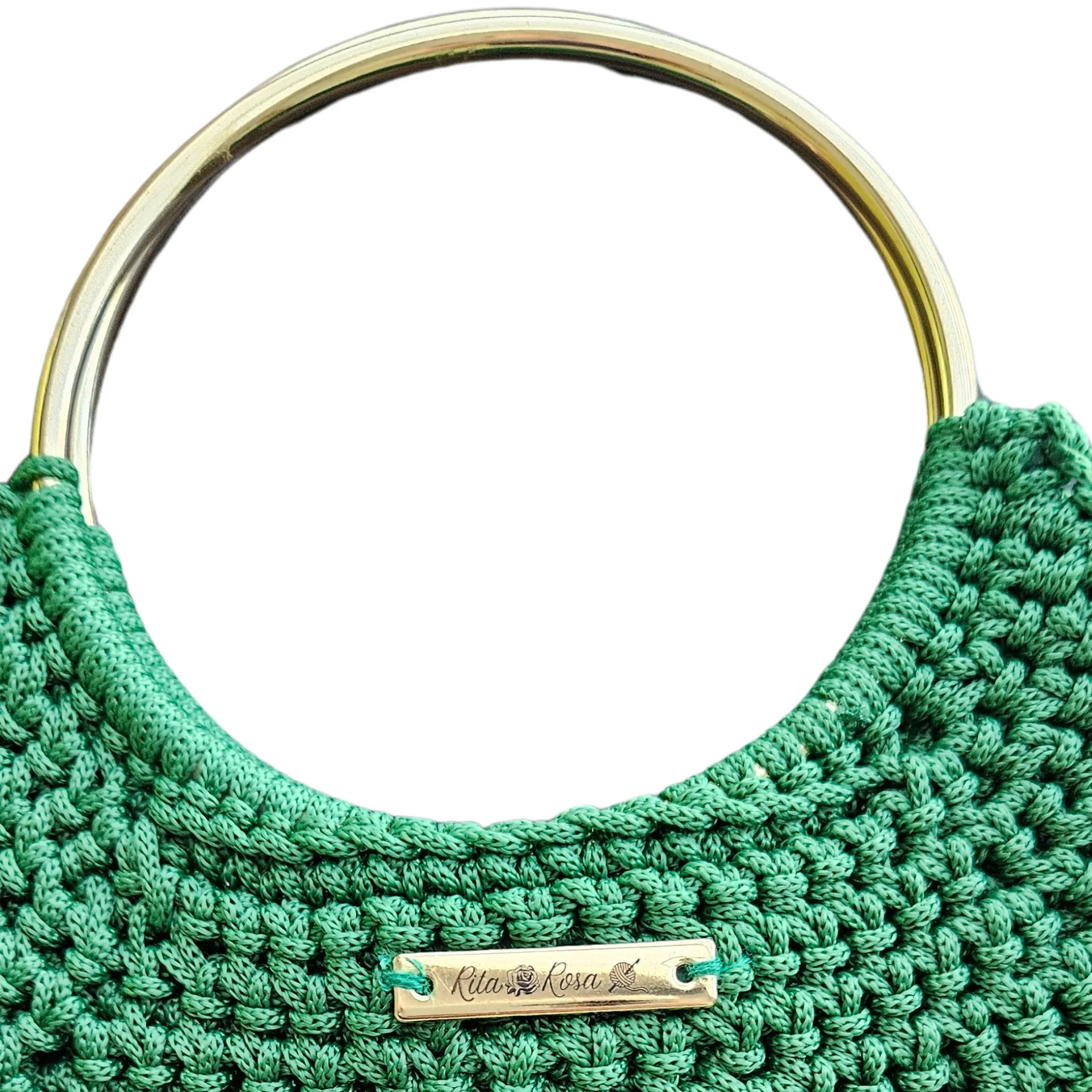 Arco Luxe Crochet Bag – Handcrafted Macrame Crossbody with Gold Accents