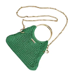 Arco Luxe Crochet Bag – Handcrafted Macrame Crossbody with Gold Accents