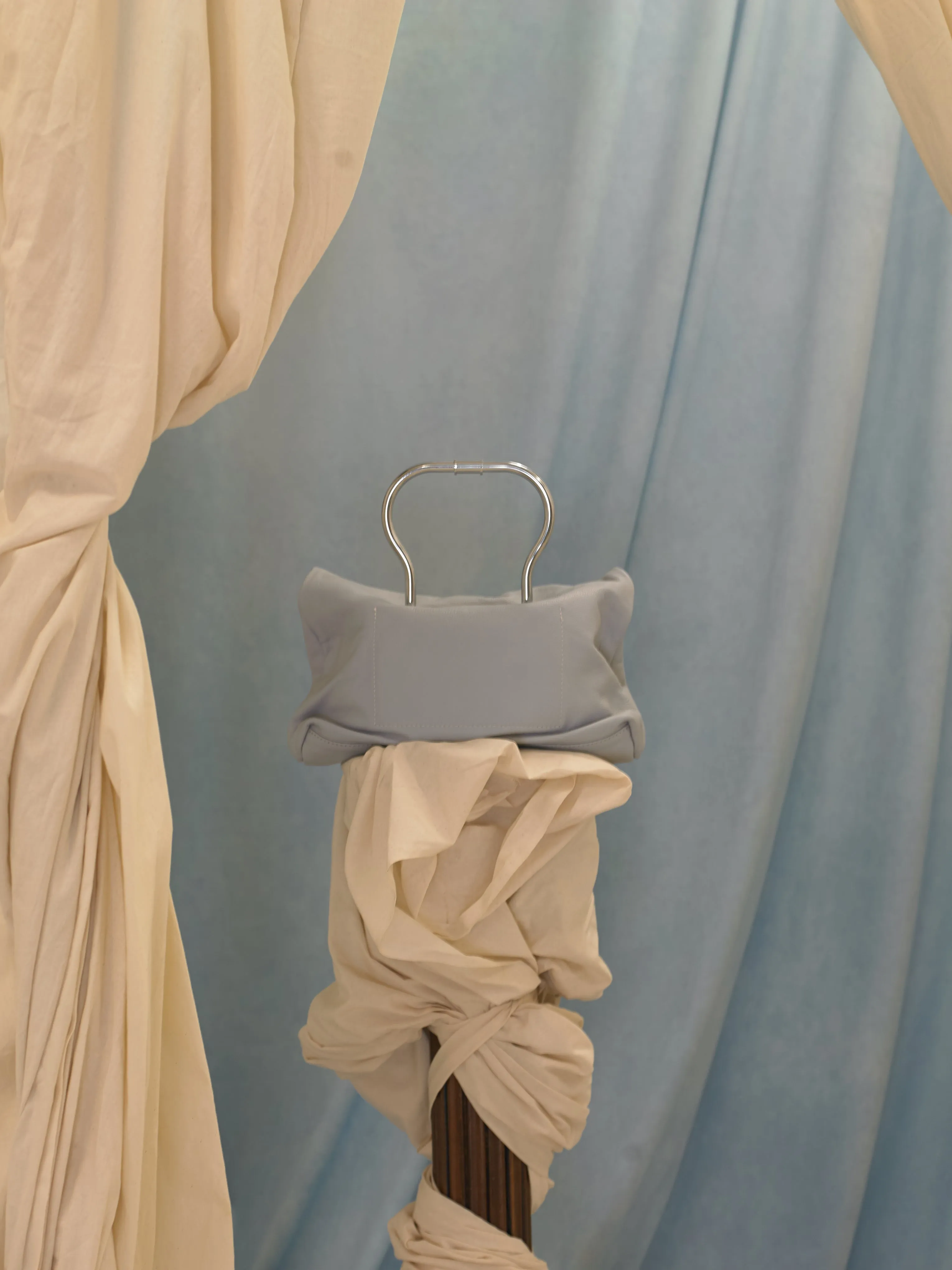 Artisanal Cloud Pouch Clutch - Greige