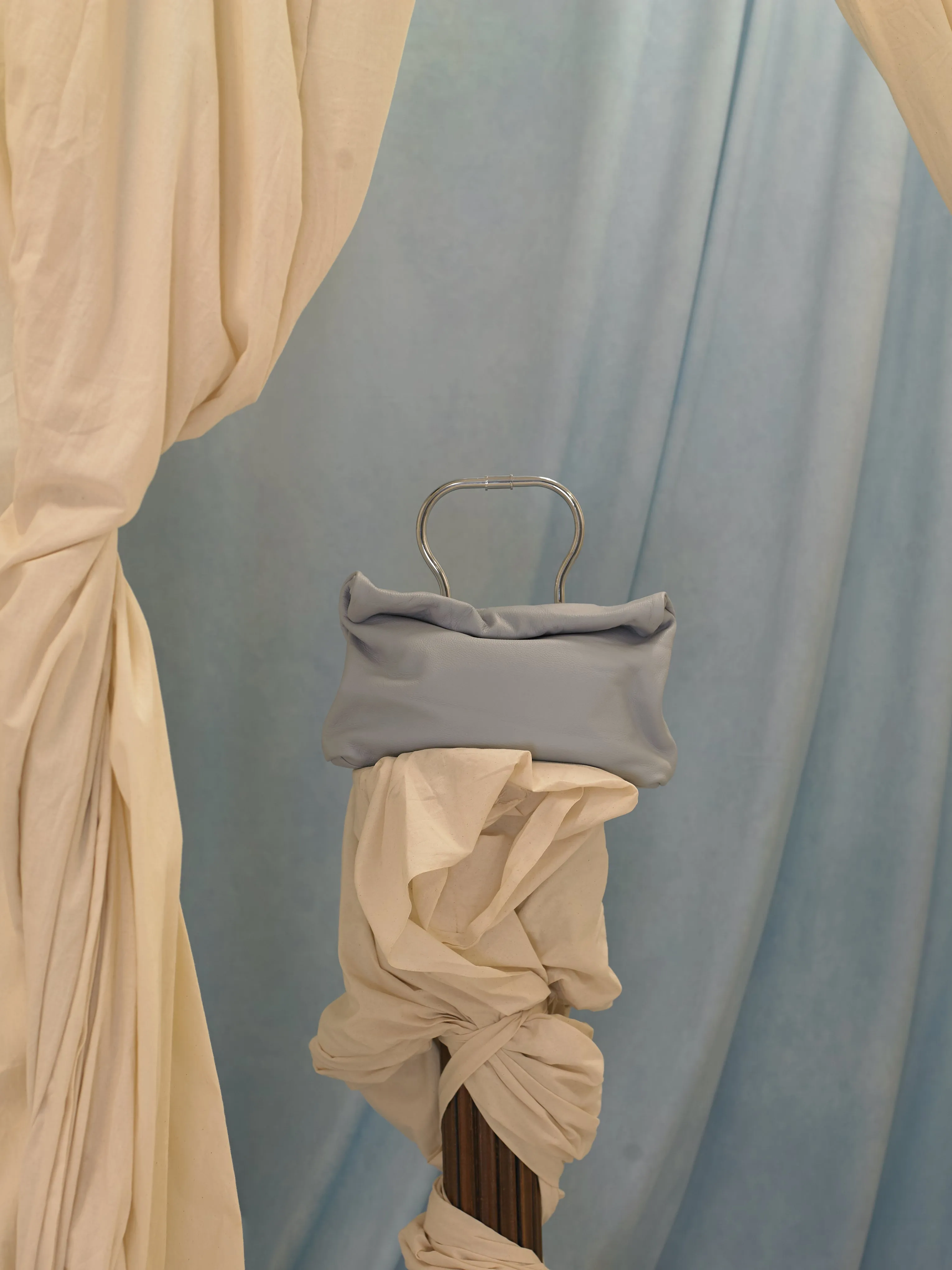 Artisanal Cloud Pouch Clutch - Greige