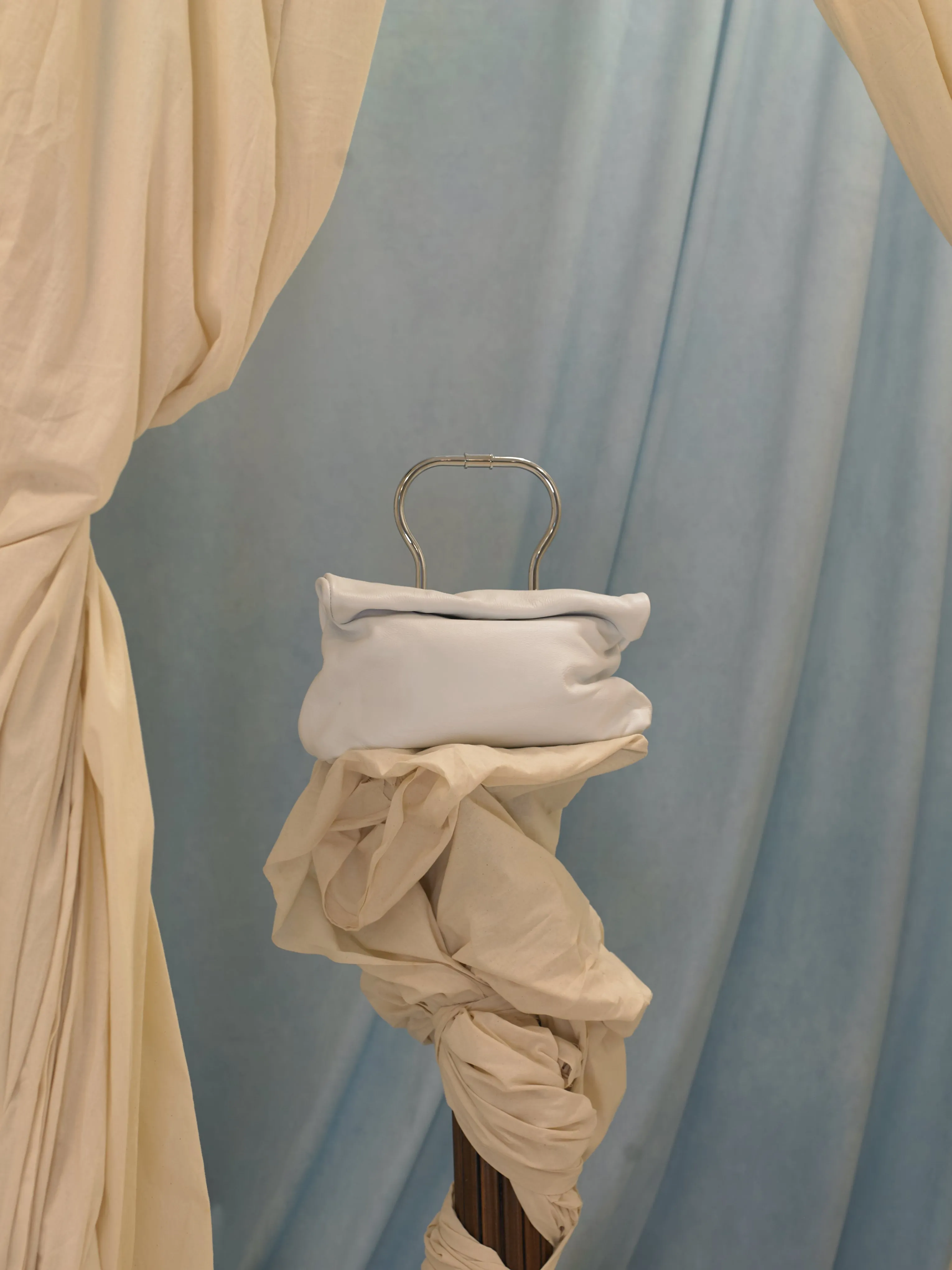 Artisanal Cloud Pouch Clutch - Ivory