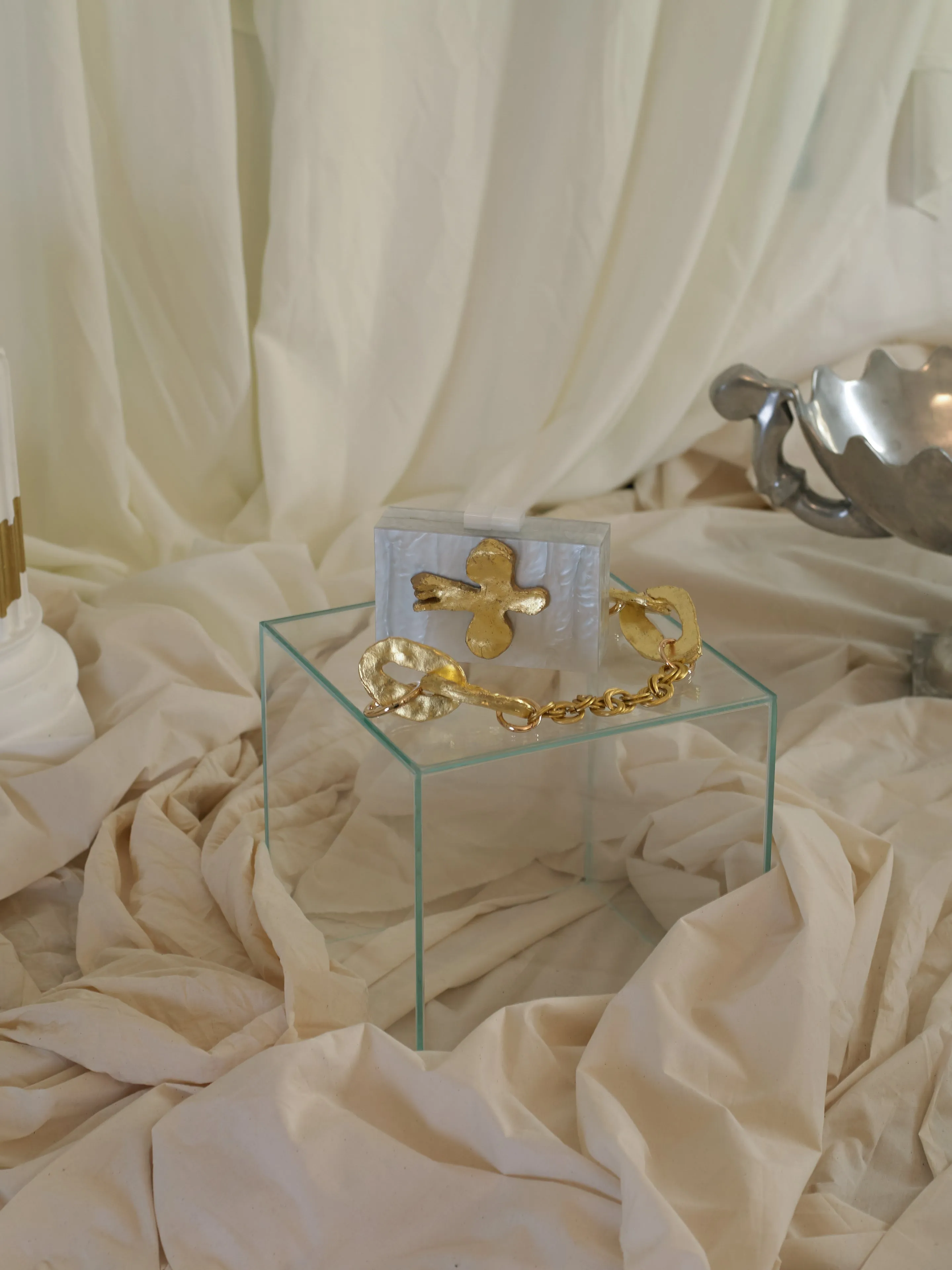 Artisanal Eos Clutch - Pearl Moon