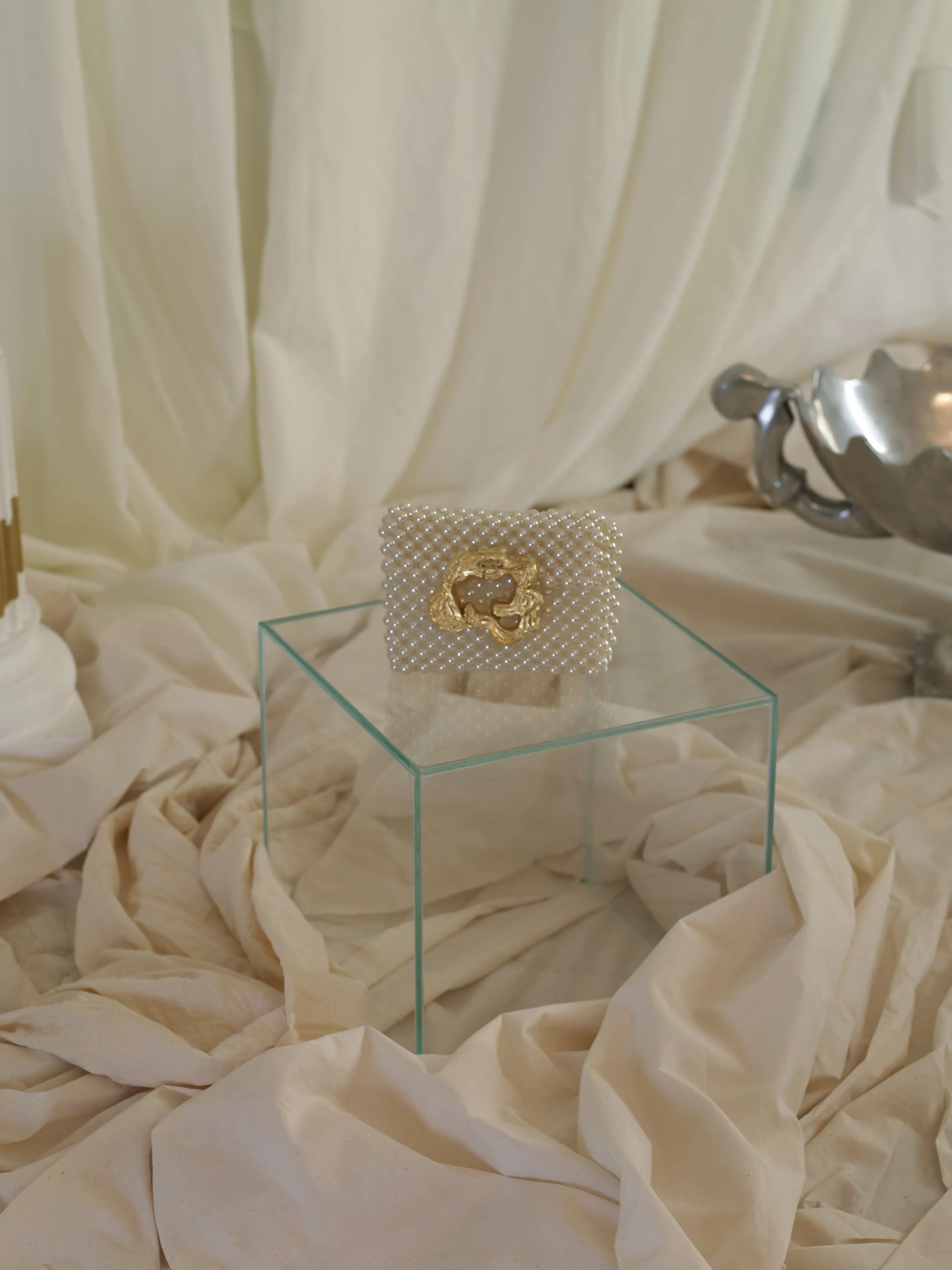 Artisanal Josa Pearl Clutch - Pearl