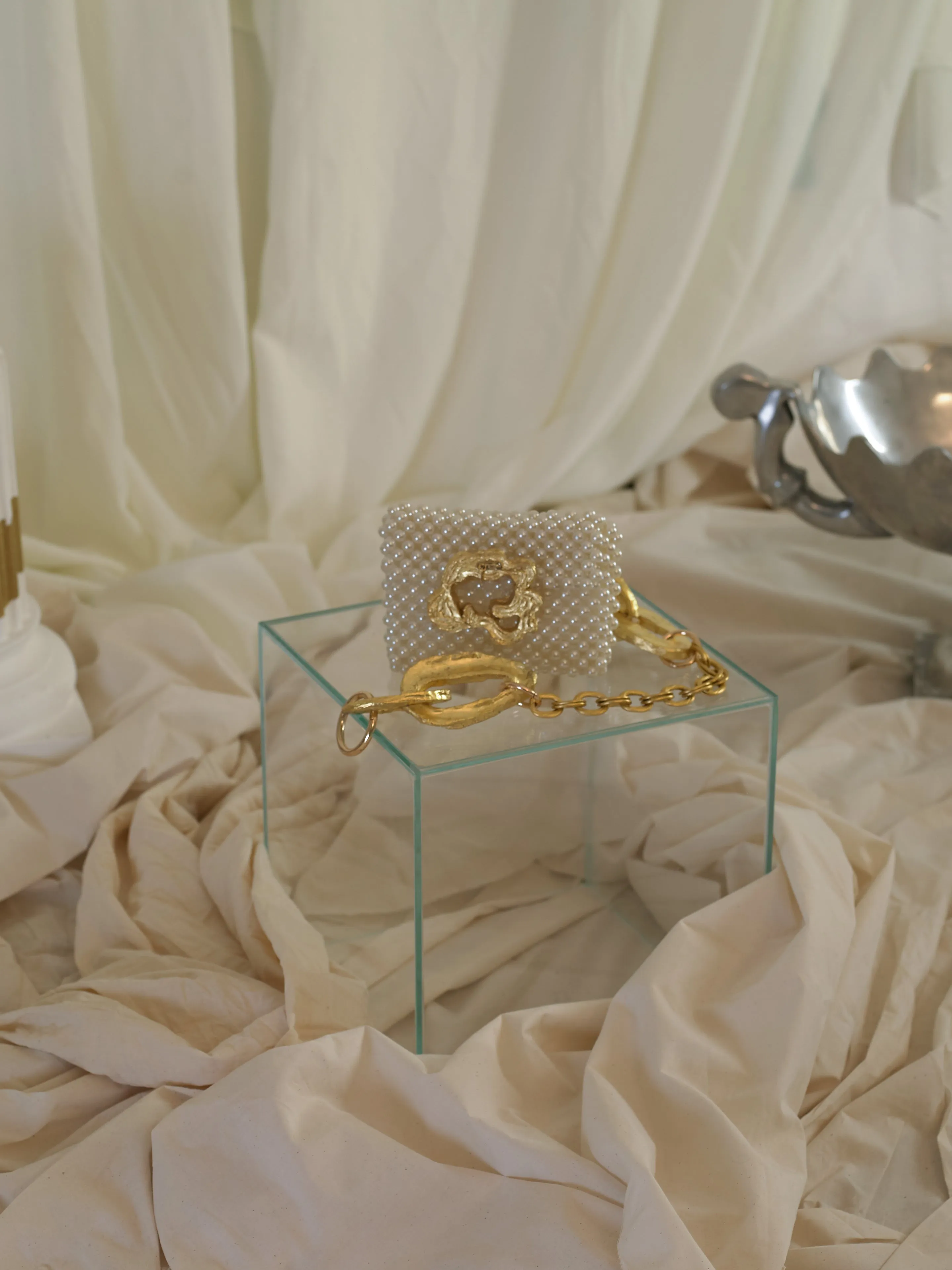Artisanal Josa Pearl Clutch - Pearl
