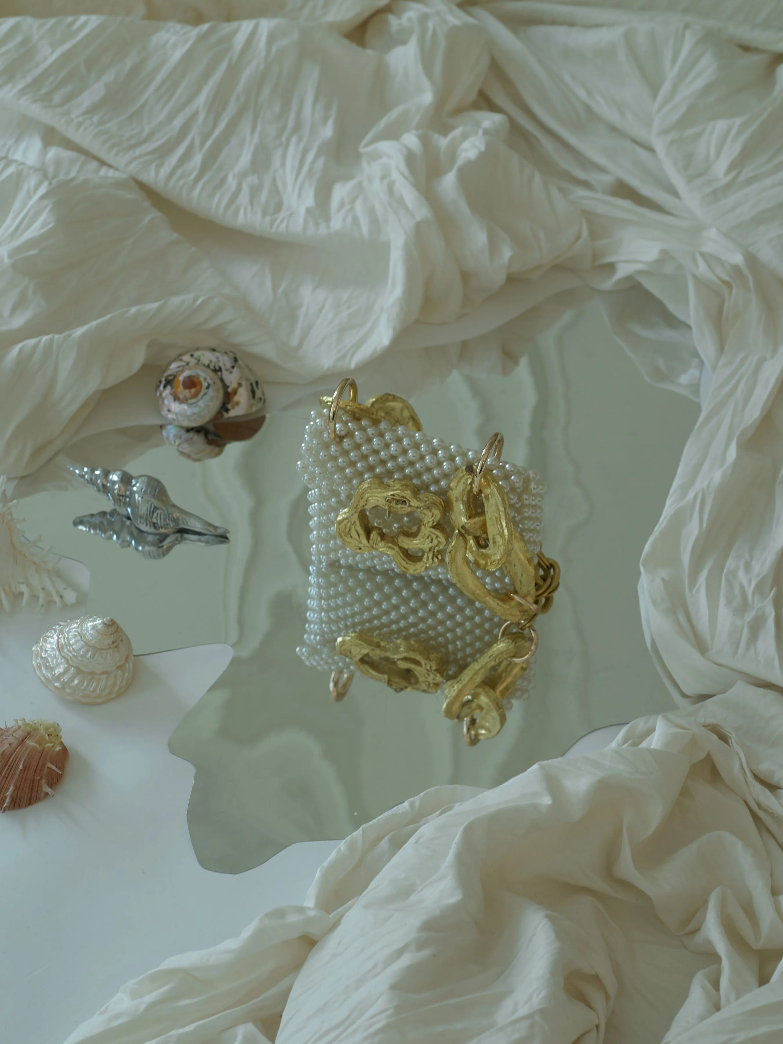 Artisanal Josa Pearl Clutch - Pearl