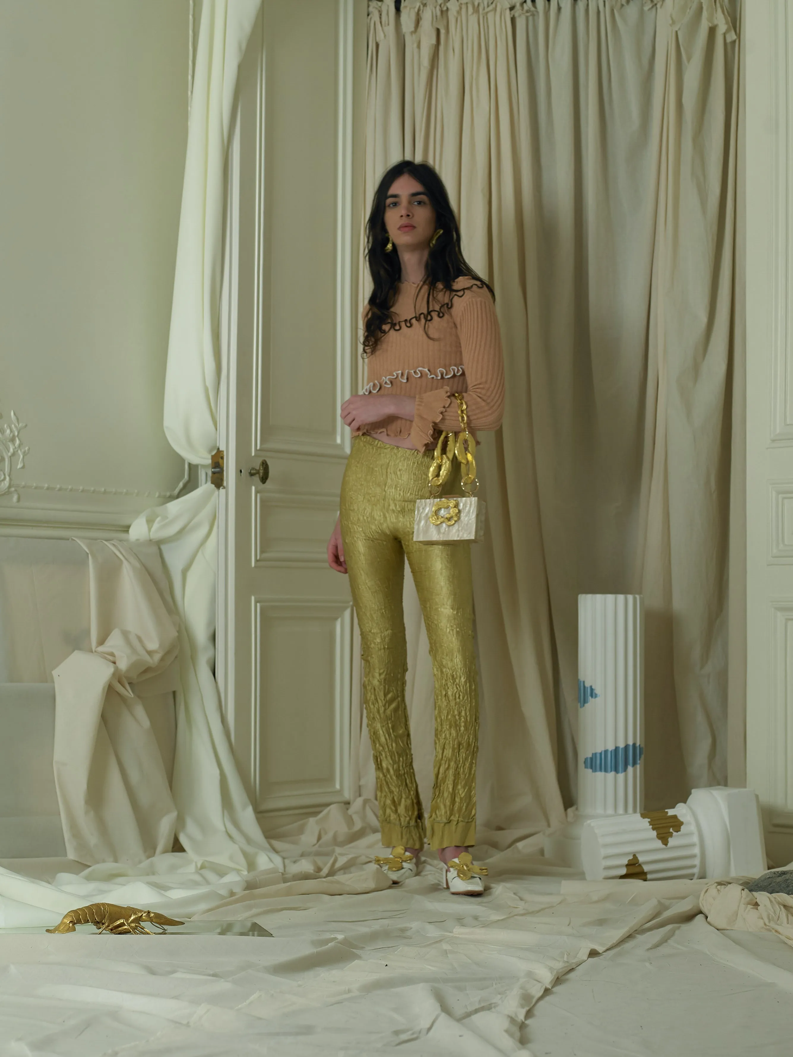 Artisanal Nuage Clutch - Coral Pearl