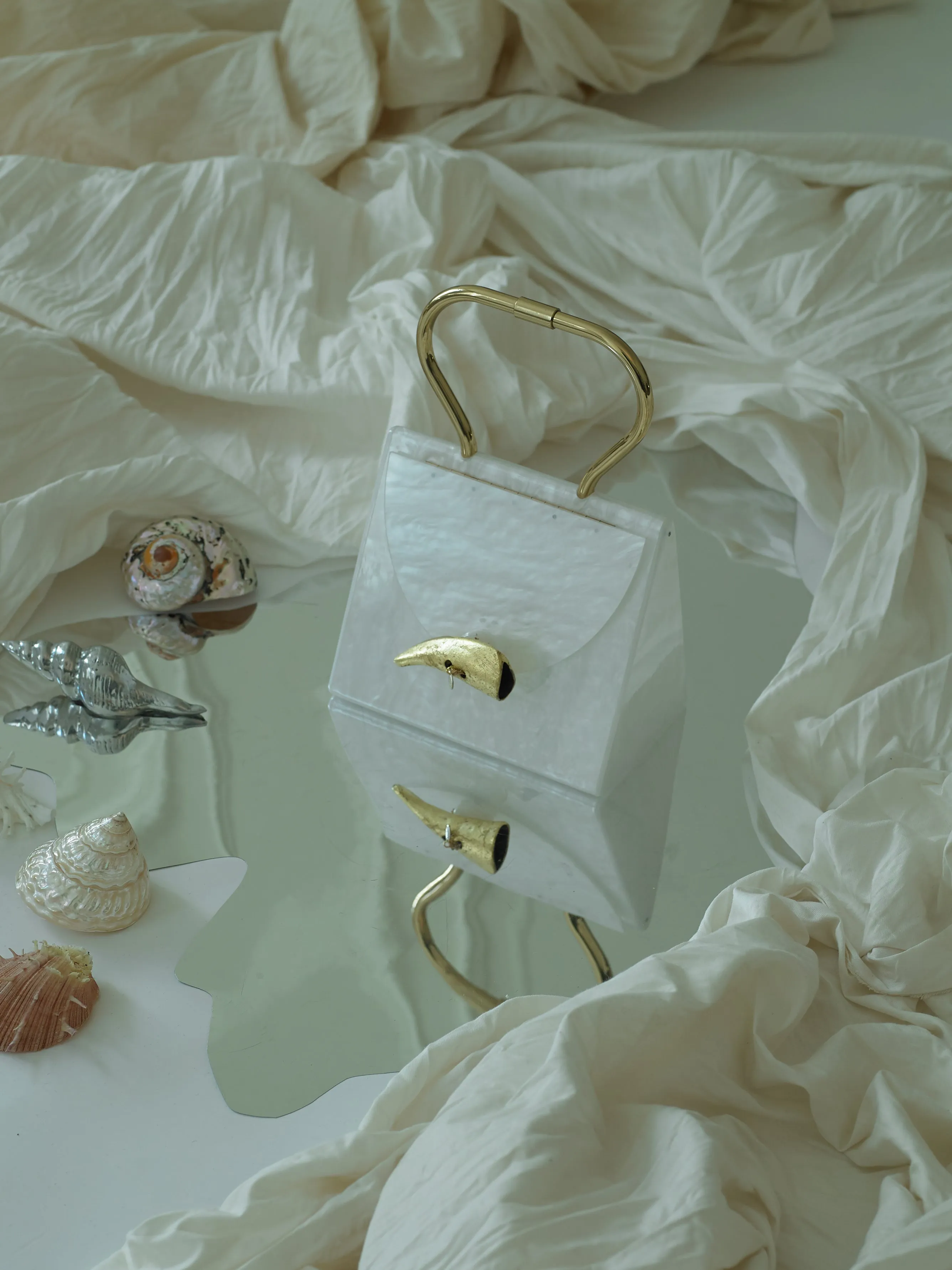 Artisanal Selene Clutch - Pearl Moon