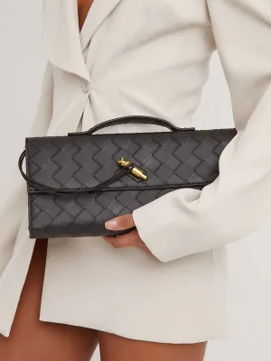 Arviel | Luxe Woven Handbag with Golden Closure