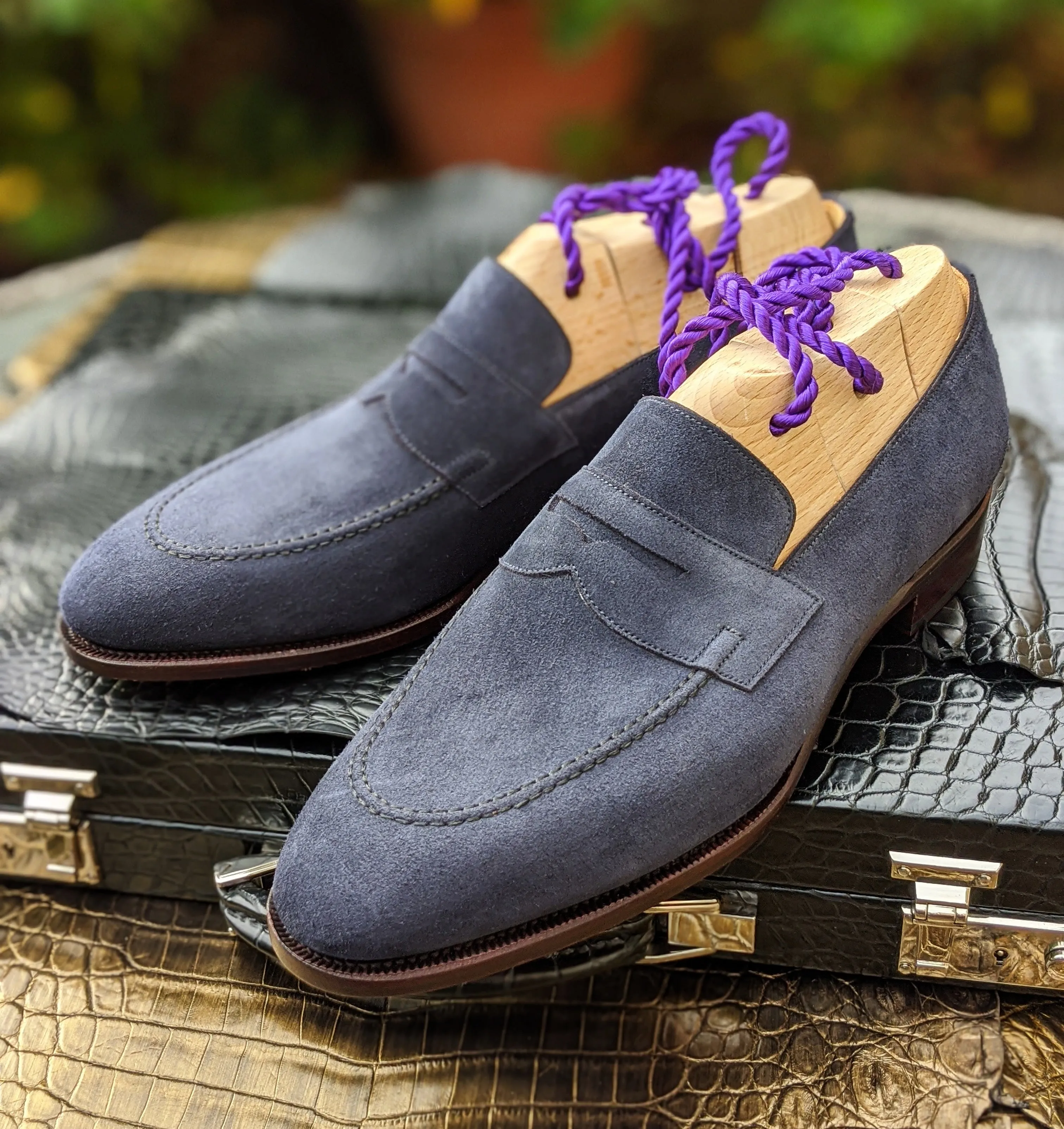 Ascot Sinatra - Navy Blue Suede