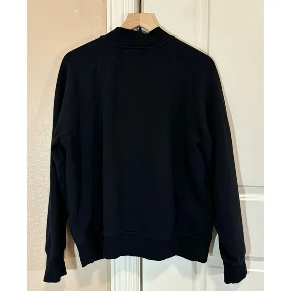 Athleta Retroplush Bomber Jacket Black Large Tall