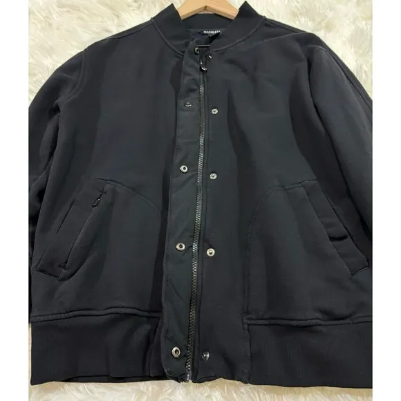 Athleta Retroplush Bomber Jacket Black Large Tall