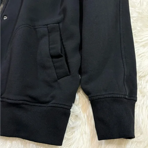 Athleta Retroplush Bomber Jacket Black Large Tall