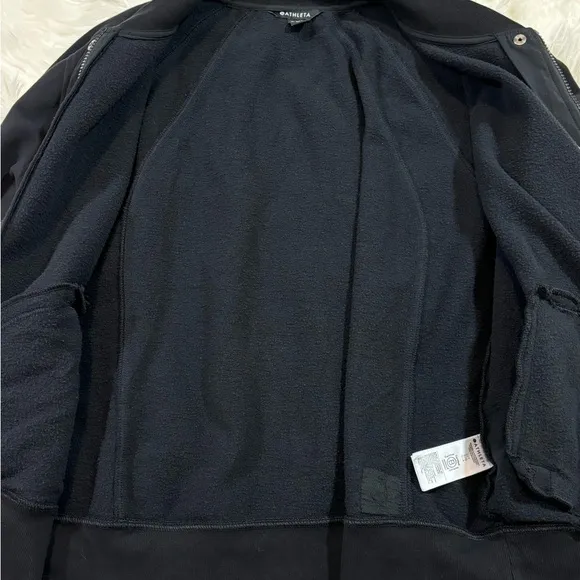 Athleta Retroplush Bomber Jacket Black Large Tall