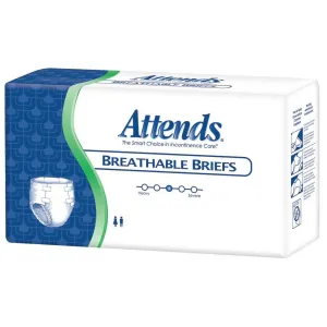 Attends Breathable Fitted Briefs w/ Flex Tabs, Size Medium, Case/96 (4 bags/24)