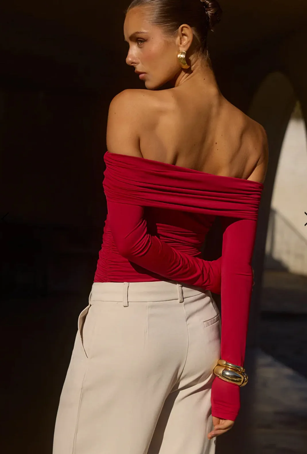 Azura Top- Cherry Red