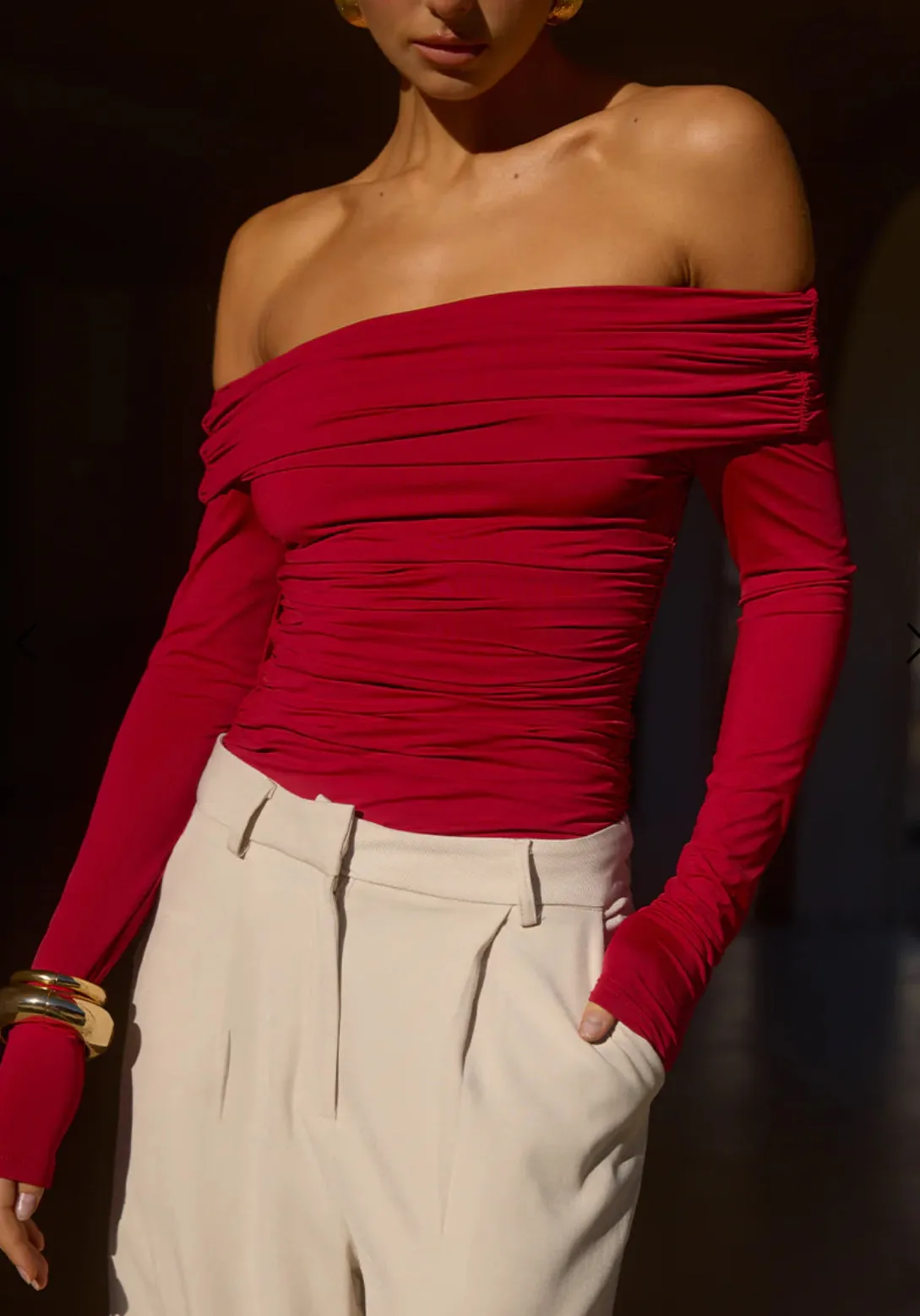 Azura Top- Cherry Red
