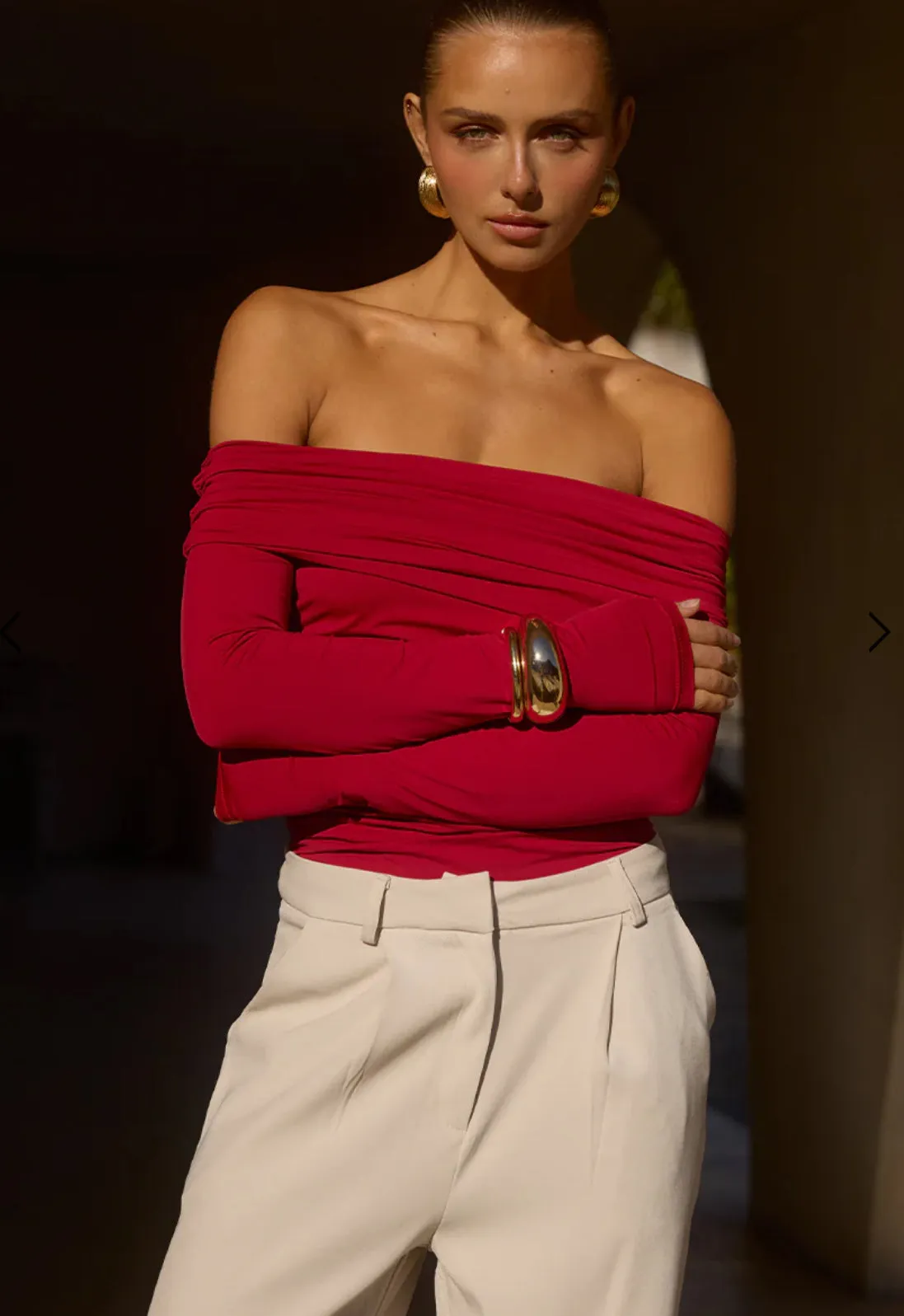 Azura Top- Cherry Red