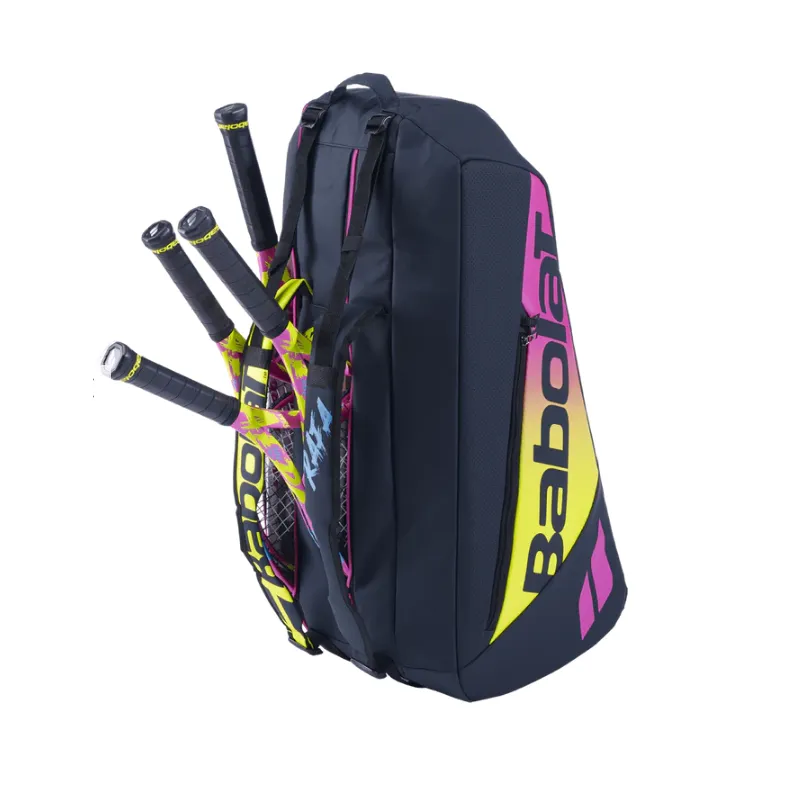Babolat Pure Aero Rafa 6 Pack Racquet Bag (Black/Yellow/Pink)