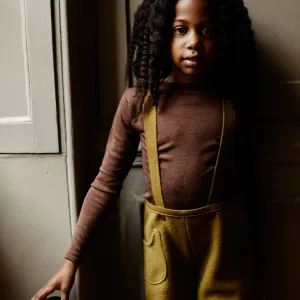 Baby & Kids Boiled Merino Wool Pocket Dungarees - Gold