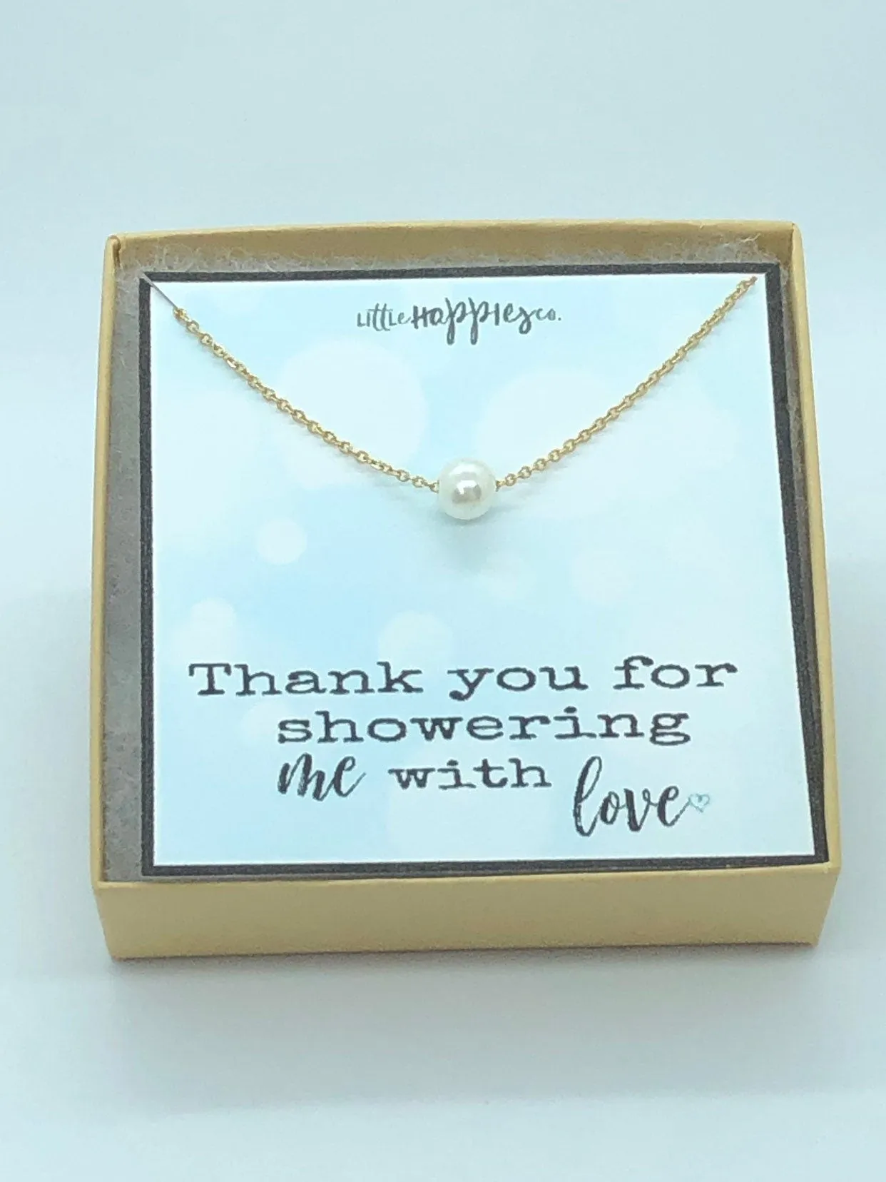 Baby shower hostess gift, baby boy shower hostess thank you gift, baby girl shower host gifts, gender reveal freshwater pearl necklaces