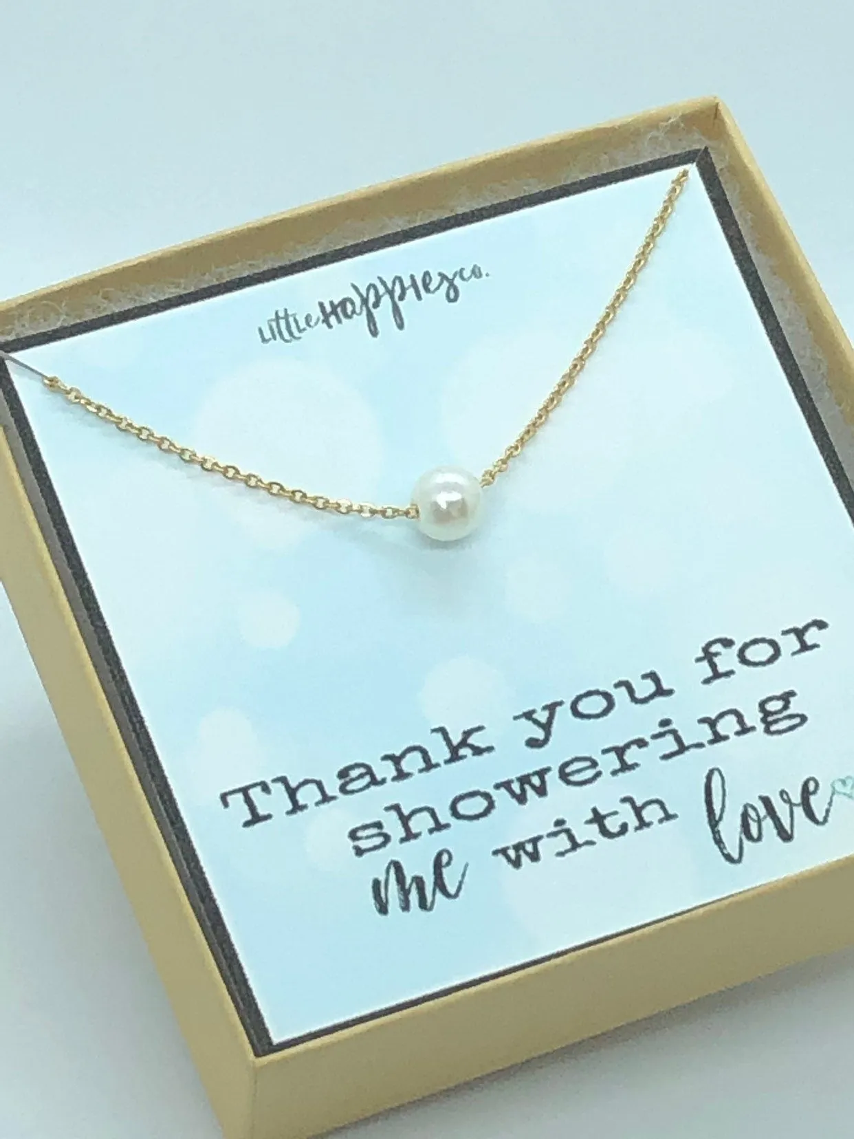 Baby shower hostess gift, baby boy shower hostess thank you gift, baby girl shower host gifts, gender reveal freshwater pearl necklaces