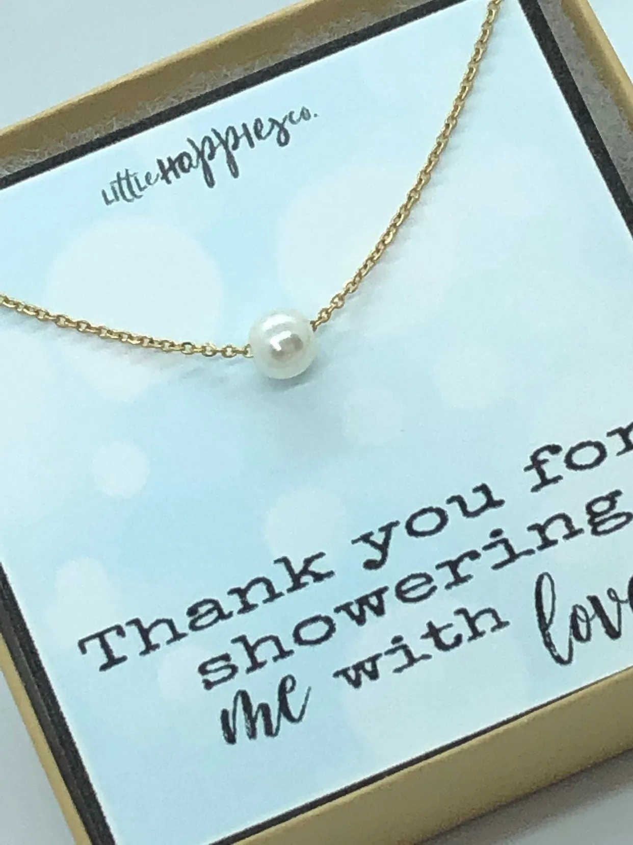 Baby shower hostess gift, baby boy shower hostess thank you gift, baby girl shower host gifts, gender reveal freshwater pearl necklaces